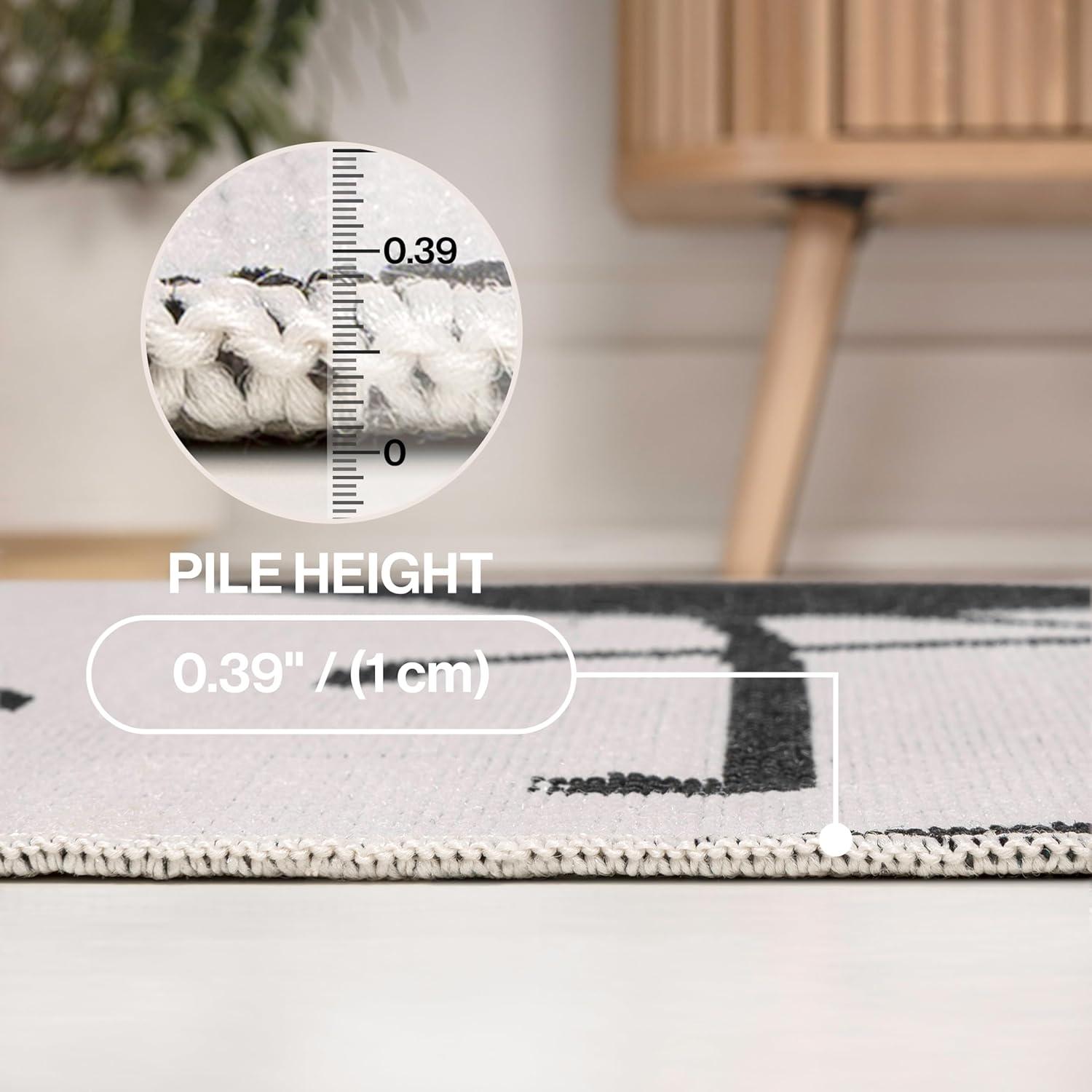 image:imageJONATHAN Y Flamingos TwoTone Indoor Outdoor Runner Rug 2X8 BeigeWhite Liana Casual Coastal for Backyard Patio Porch EasyCleaning High Traffic PetFriendly NonShedding TSN401A28WhiteBlack