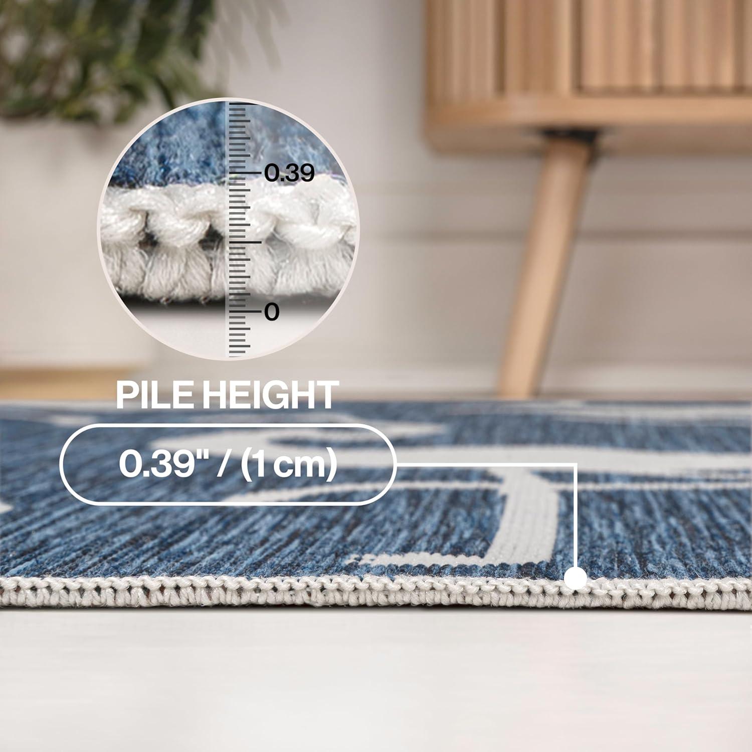 image:imageJONATHAN Y Flamingos TwoTone Indoor Outdoor Runner Rug 2X8 BeigeWhite Liana Casual Coastal for Backyard Patio Porch EasyCleaning High Traffic PetFriendly NonShedding TSN401A28NavyWhite