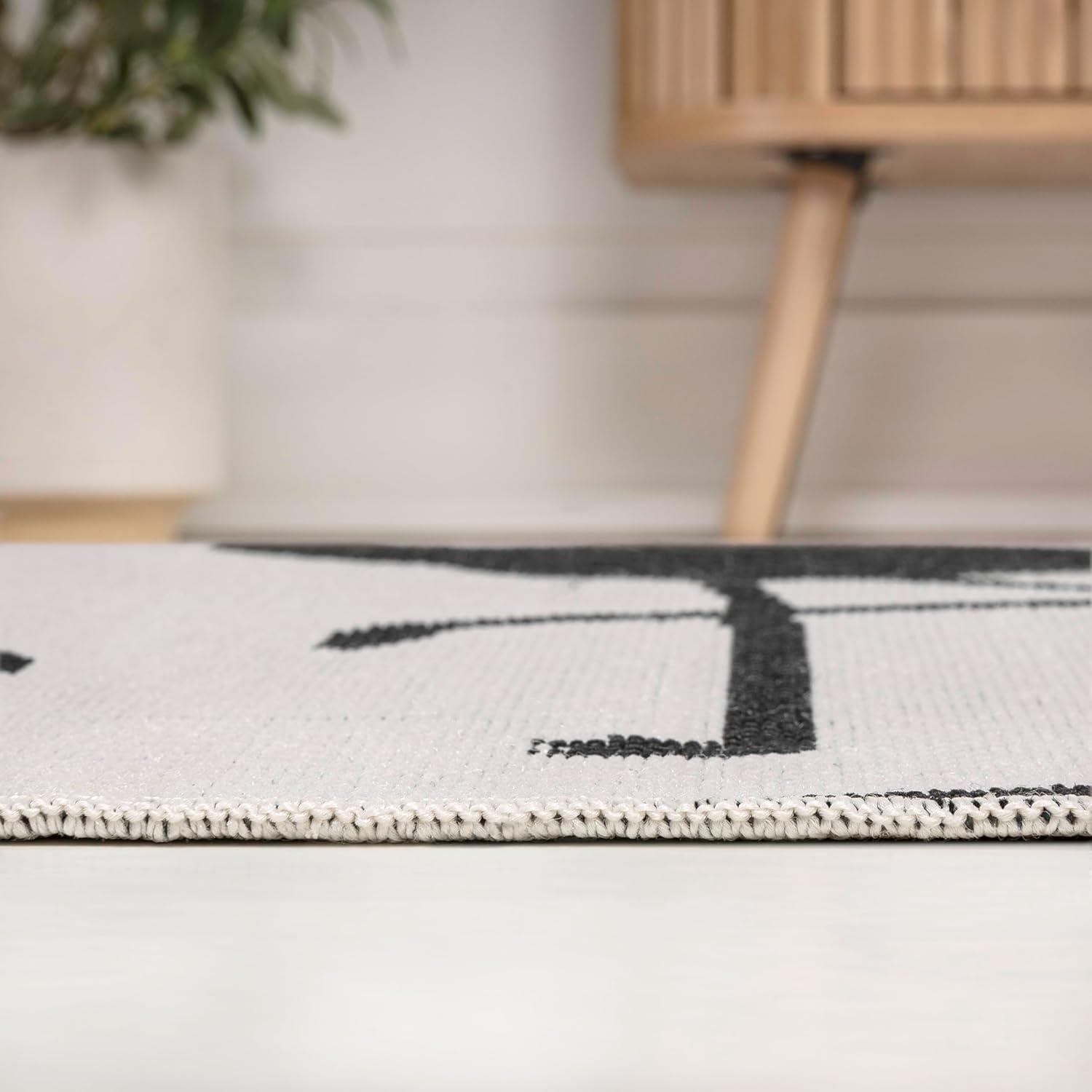 image:imageJONATHAN Y Flamingos TwoTone Indoor Outdoor Runner Rug 2X8 BeigeWhite Liana Casual Coastal for Backyard Patio Porch EasyCleaning High Traffic PetFriendly NonShedding TSN401A28WhiteBlack
