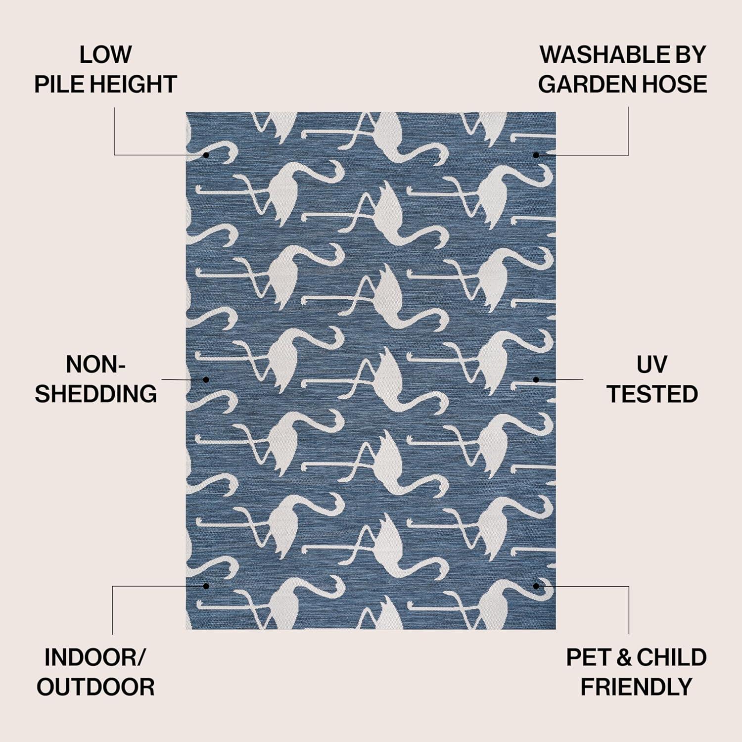 image:imageJONATHAN Y Flamingos TwoTone Indoor Outdoor Runner Rug 2X8 BeigeWhite Liana Casual Coastal for Backyard Patio Porch EasyCleaning High Traffic PetFriendly NonShedding TSN401A28NavyWhite
