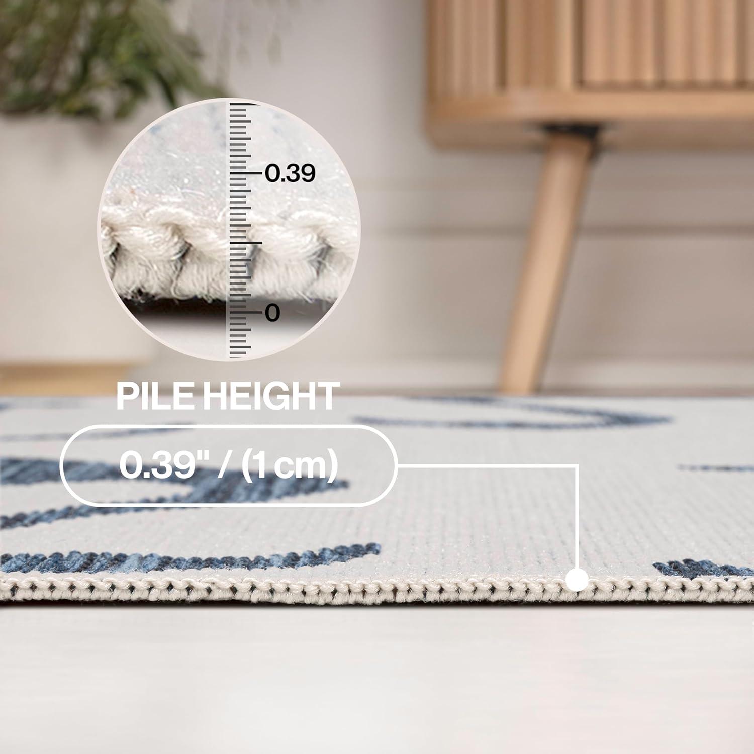 image:imageJONATHAN Y Flamingos TwoTone Indoor Outdoor Runner Rug 2X8 BeigeWhite Liana Casual Coastal for Backyard Patio Porch EasyCleaning High Traffic PetFriendly NonShedding TSN401A28WhiteNavy