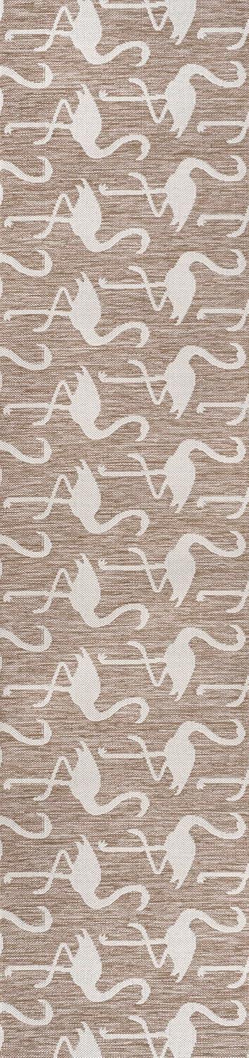 image:imageJONATHAN Y Flamingos TwoTone Indoor Outdoor Runner Rug 2X8 BeigeWhite Liana Casual Coastal for Backyard Patio Porch EasyCleaning High Traffic PetFriendly NonShedding TSN401A28BeigeWhite