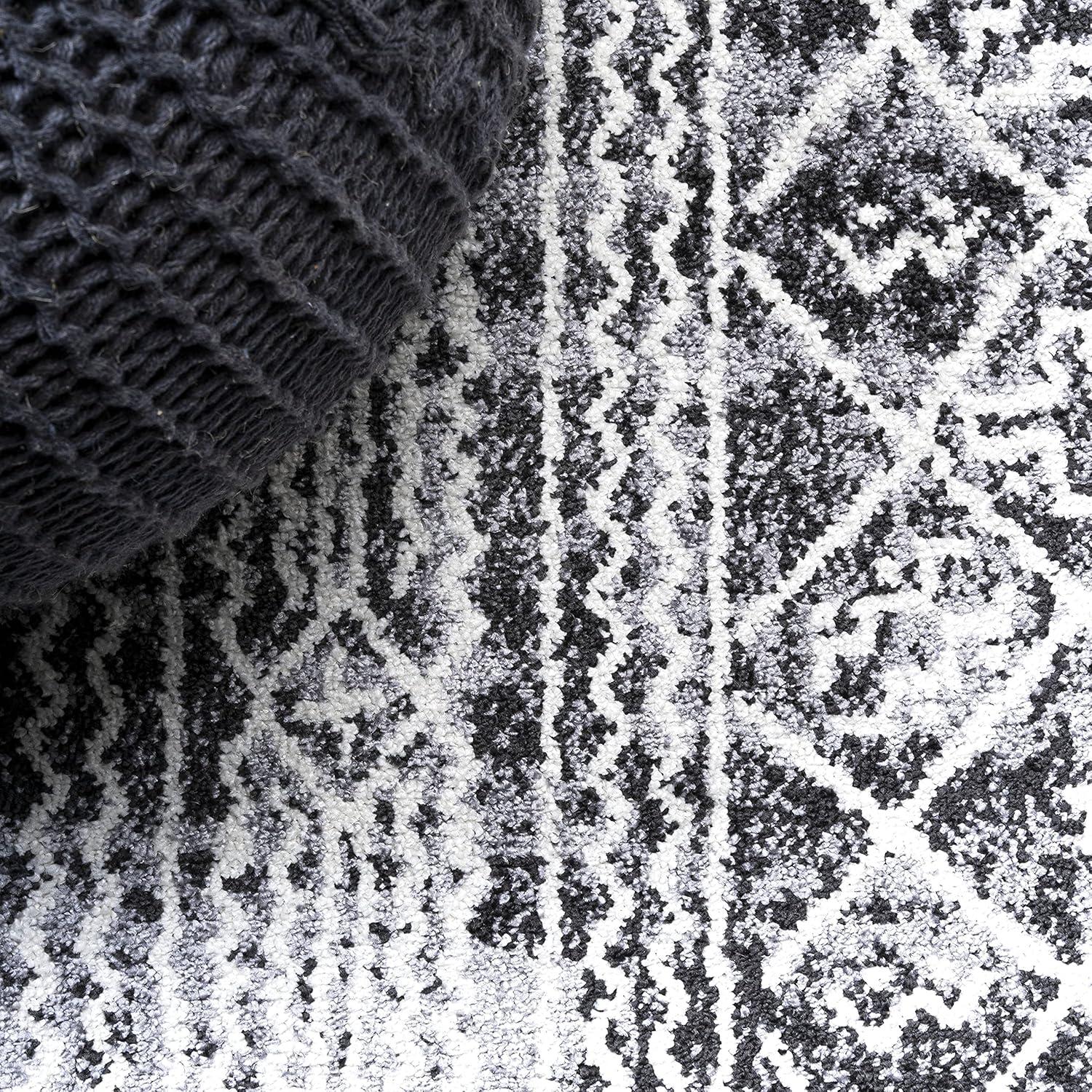 image:imageJONATHAN Y Iften Geometric Distressed IvoryBlack Runner Rug 2x8 Moroccan Bohemian Vintage EasyCleaning for Living Room Bedroom Kitchen Pet Friendly NonShedding MOH505A2878 x 10 Rectangular