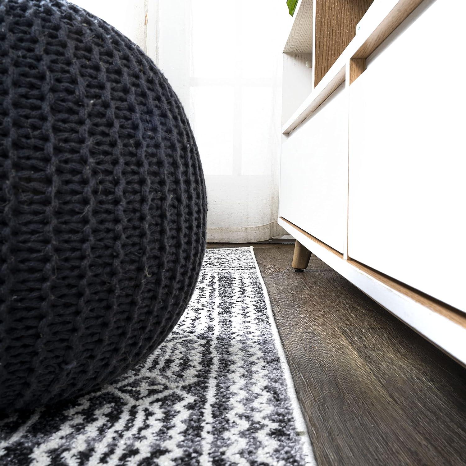 image:imageJONATHAN Y Iften Geometric Distressed IvoryBlack Runner Rug 2x8 Moroccan Bohemian Vintage EasyCleaning for Living Room Bedroom Kitchen Pet Friendly NonShedding MOH505A282 x 8 Runner