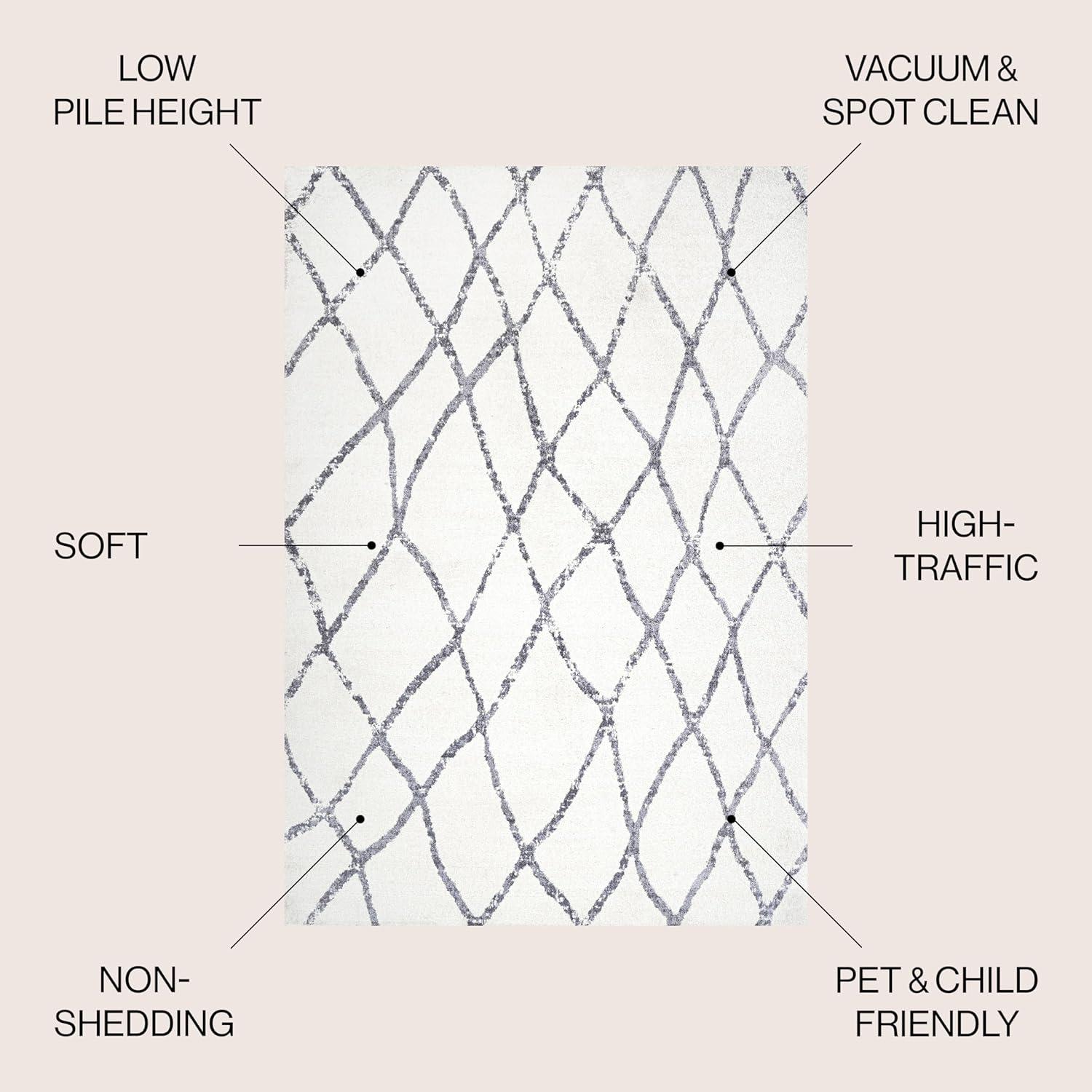 image:imageJONATHAN Y Illi Moroccan Diamond Trellis IvoryGray Runner Rug 2x8 Bohemian Vintage EasyCleaning for Living Room Bedroom Kitchen Pet Friendly NonShedding MOH506A283 x 5 Rectangular