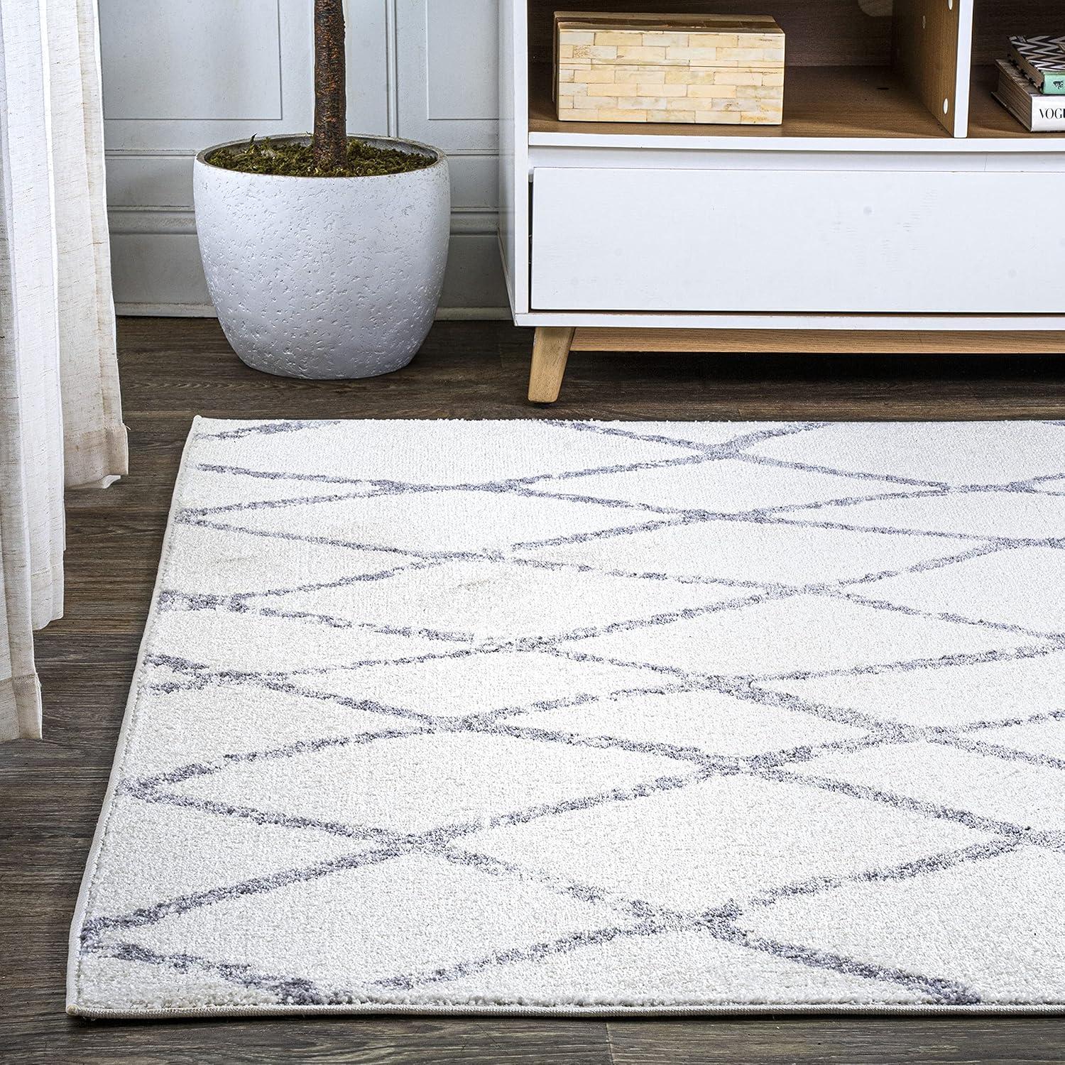 image:imageJONATHAN Y Illi Moroccan Diamond Trellis IvoryGray Runner Rug 2x8 Bohemian Vintage EasyCleaning for Living Room Bedroom Kitchen Pet Friendly NonShedding MOH506A285 x 8 Rectangular