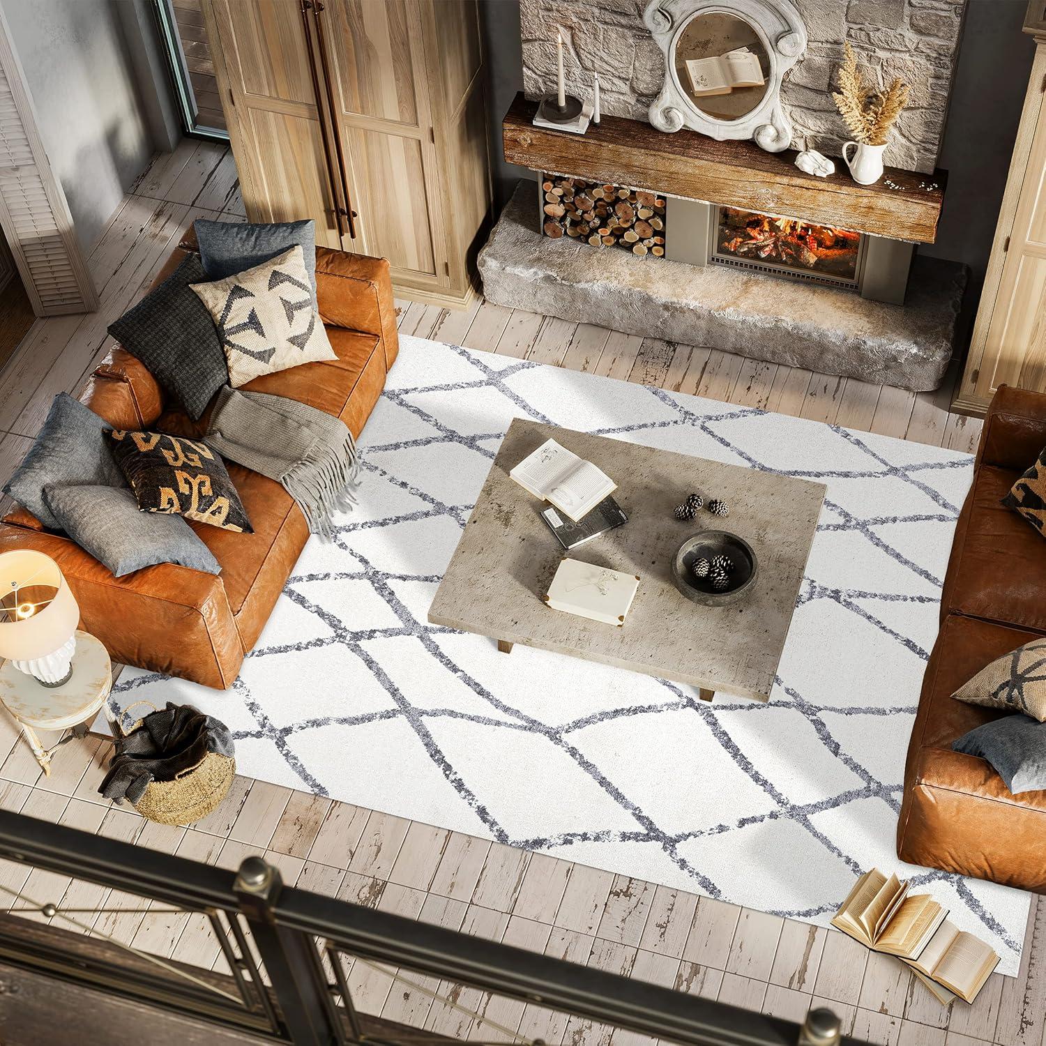image:imageJONATHAN Y Illi Moroccan Diamond Trellis IvoryGray Runner Rug 2x8 Bohemian Vintage EasyCleaning for Living Room Bedroom Kitchen Pet Friendly NonShedding MOH506A283 x 5 Rectangular