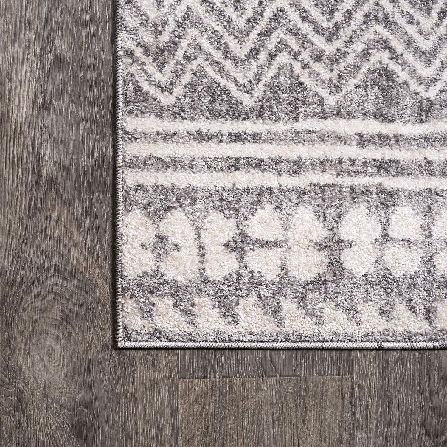 image:imageJONATHAN Y Imlil Tribal Stripe Light GrayCream Runner Rug 2x8 Geometric Bohemian Casual EasyCleaning for Living Room Bedroom Kitchen Pet Friendly NonShedding MOH303A2822 x 8 Runner
