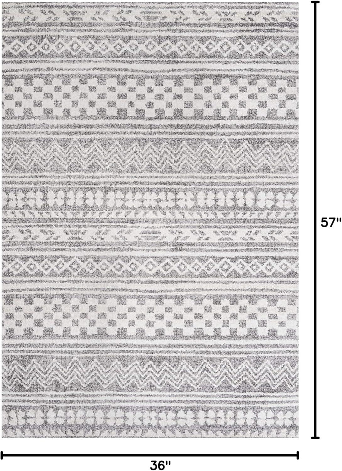 image:imageJONATHAN Y Imlil Tribal Stripe Light GrayCream Runner Rug 2x8 Geometric Bohemian Casual EasyCleaning for Living Room Bedroom Kitchen Pet Friendly NonShedding MOH303A283 x 49 Rectangular