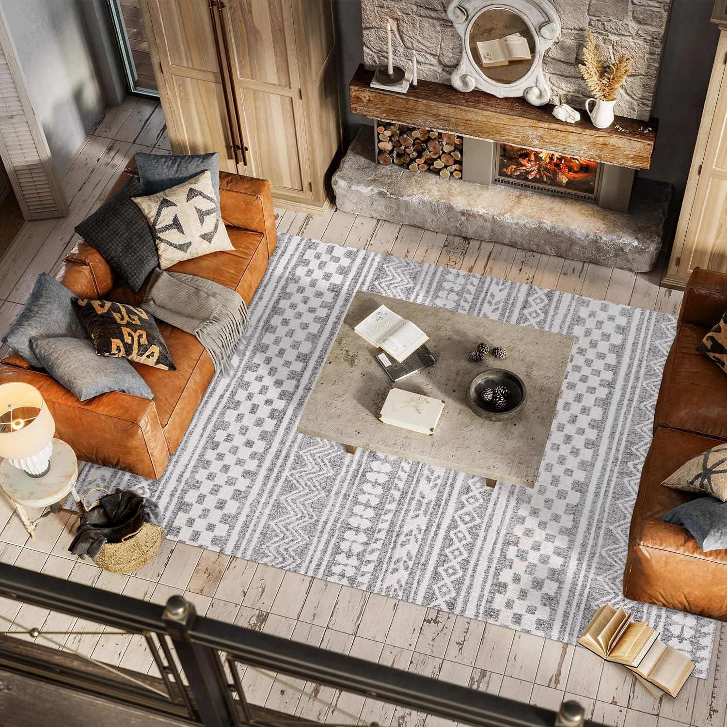 image:imageJONATHAN Y Imlil Tribal Stripe Light GrayCream Runner Rug 2x8 Geometric Bohemian Casual EasyCleaning for Living Room Bedroom Kitchen Pet Friendly NonShedding MOH303A283 x 49 Rectangular