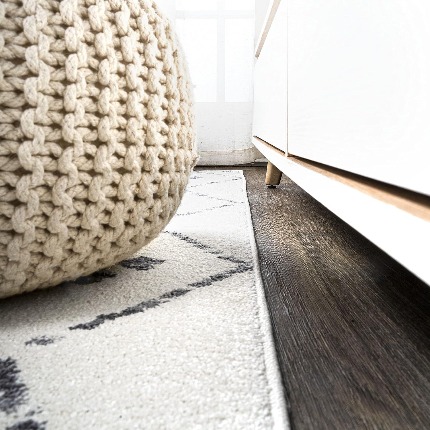 image:imageJONATHAN Y Izil Geometric Diamond IvoryLight Gray Runner Rug 2x8 Moroccan Bohemian Vintage EasyCleaning for Living Room Bedroom Kitchen Pet Friendly NonShedding MOH507A282 x 10 Runner