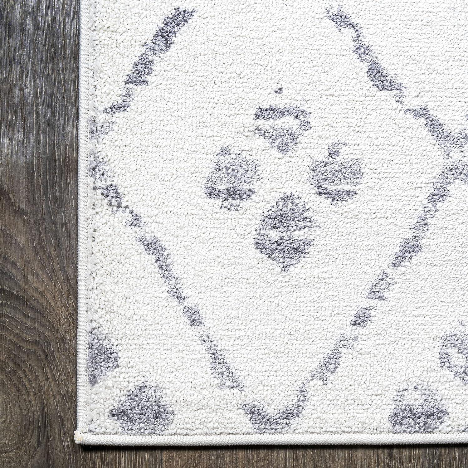 image:imageJONATHAN Y Izil Geometric Diamond IvoryLight Gray Runner Rug 2x8 Moroccan Bohemian Vintage EasyCleaning for Living Room Bedroom Kitchen Pet Friendly NonShedding MOH507A282 x 8 Runner