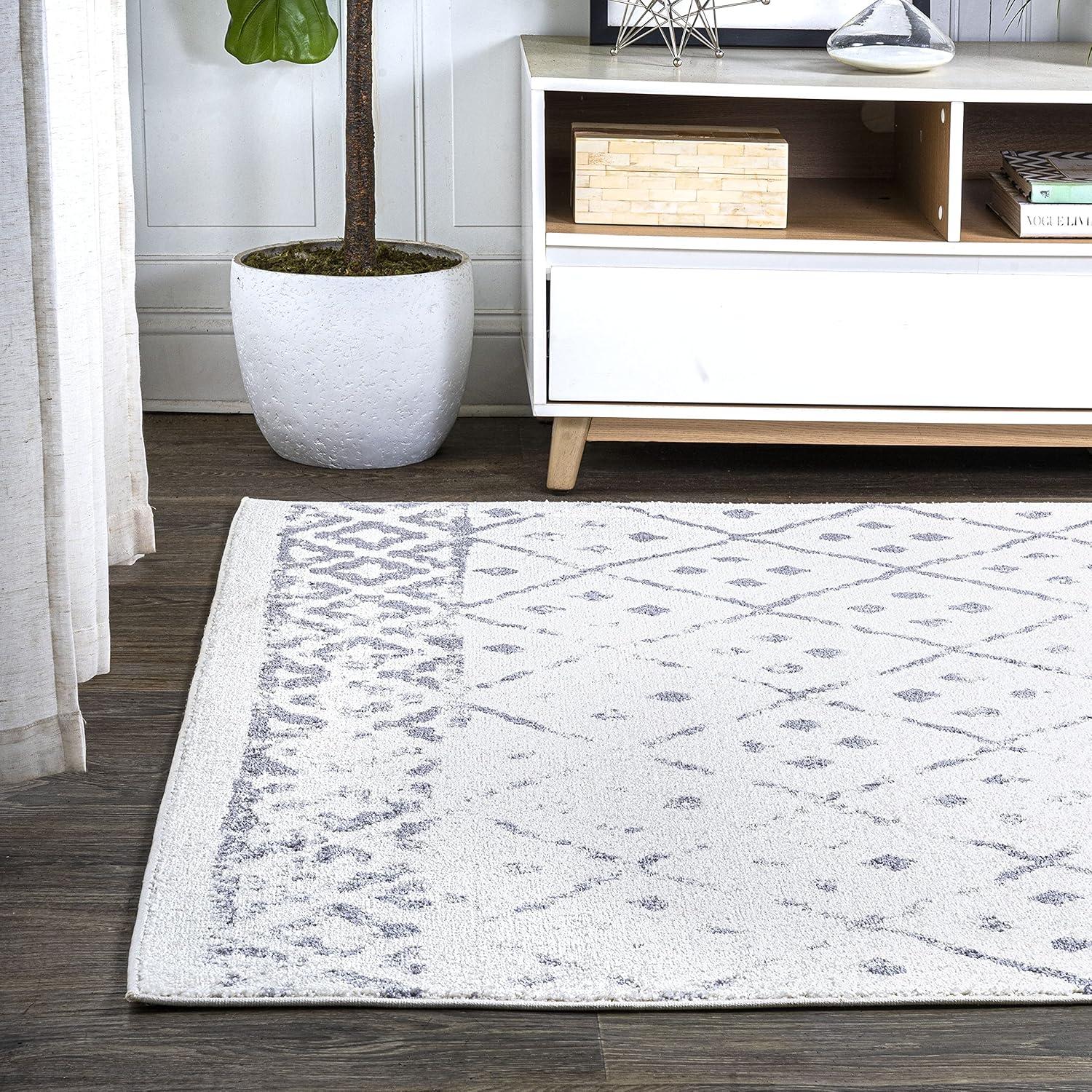 image:imageJONATHAN Y Juba Geometric Diamond IvoryGray Runner Rug 2x8 Moroccan Bohemian Vintage EasyCleaning for Living Room Bedroom Kitchen Pet Friendly NonShedding MOH508A283 x 5 Rectangular