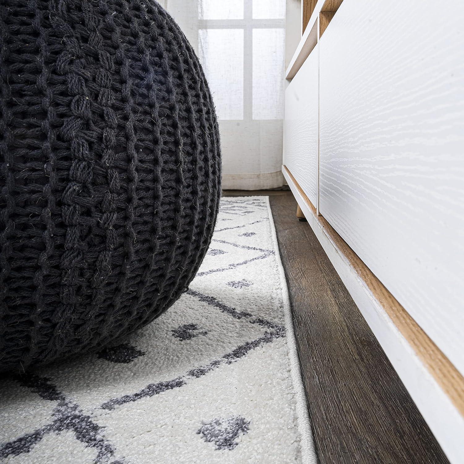 image:imageJONATHAN Y Juba Geometric Diamond IvoryGray Runner Rug 2x8 Moroccan Bohemian Vintage EasyCleaning for Living Room Bedroom Kitchen Pet Friendly NonShedding MOH508A282 x 8 Runner