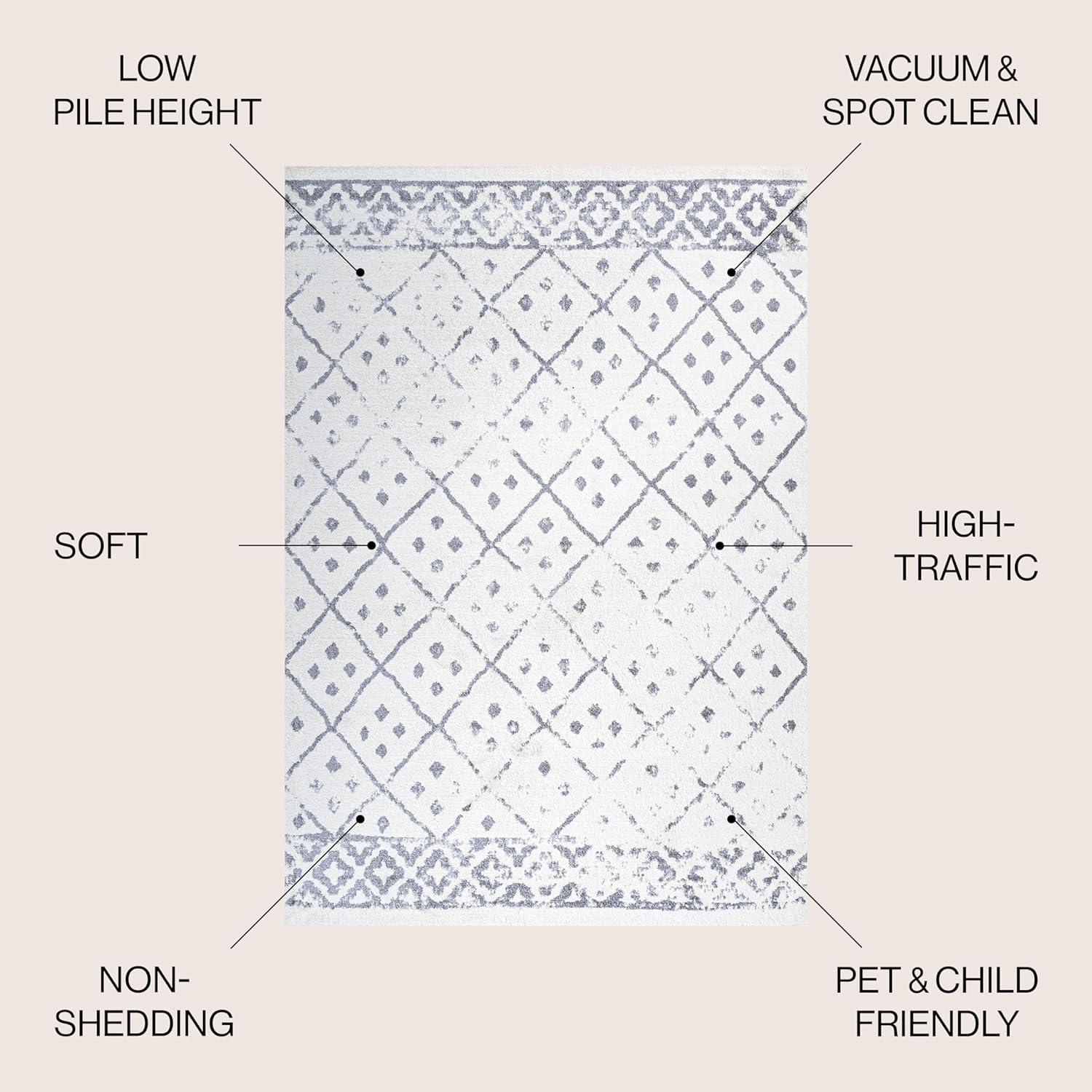 image:imageJONATHAN Y Juba Geometric Diamond IvoryGray Runner Rug 2x8 Moroccan Bohemian Vintage EasyCleaning for Living Room Bedroom Kitchen Pet Friendly NonShedding MOH508A2878 x 10 Rectangular
