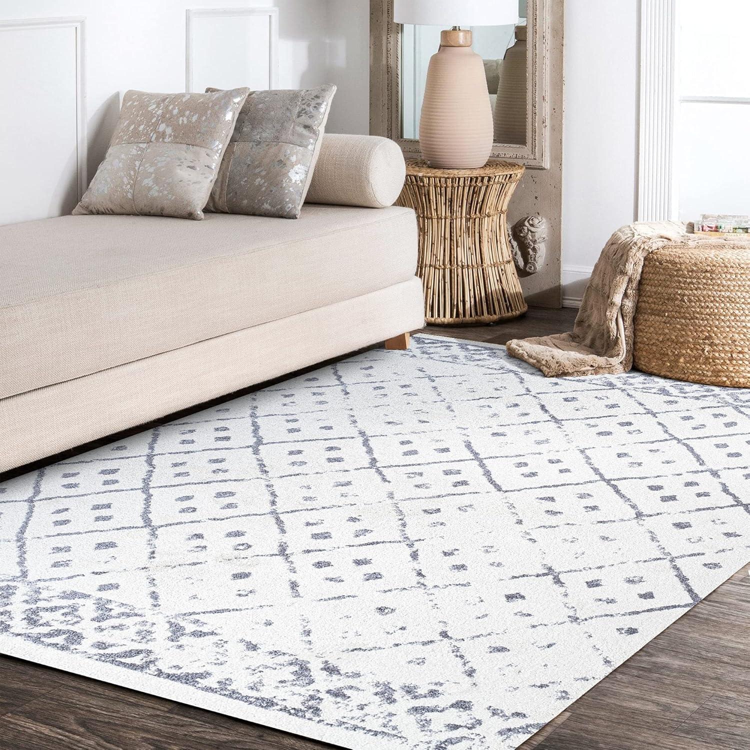 image:imageJONATHAN Y Juba Geometric Diamond IvoryGray Runner Rug 2x8 Moroccan Bohemian Vintage EasyCleaning for Living Room Bedroom Kitchen Pet Friendly NonShedding MOH508A283 x 5 Rectangular