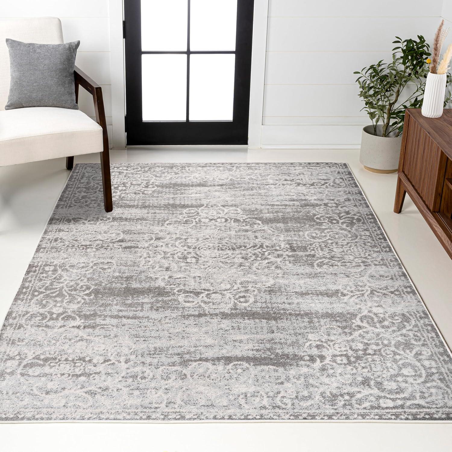 image:imageJONATHAN Y Minori Filigree Medallion Dark GrayCream Indoor Area Rug 3x5 Vintage Bohemian EasyCleaning for Living Room Bedroom Kitchen Pet Friendly NonShedding MDP206A3Light GrayCream