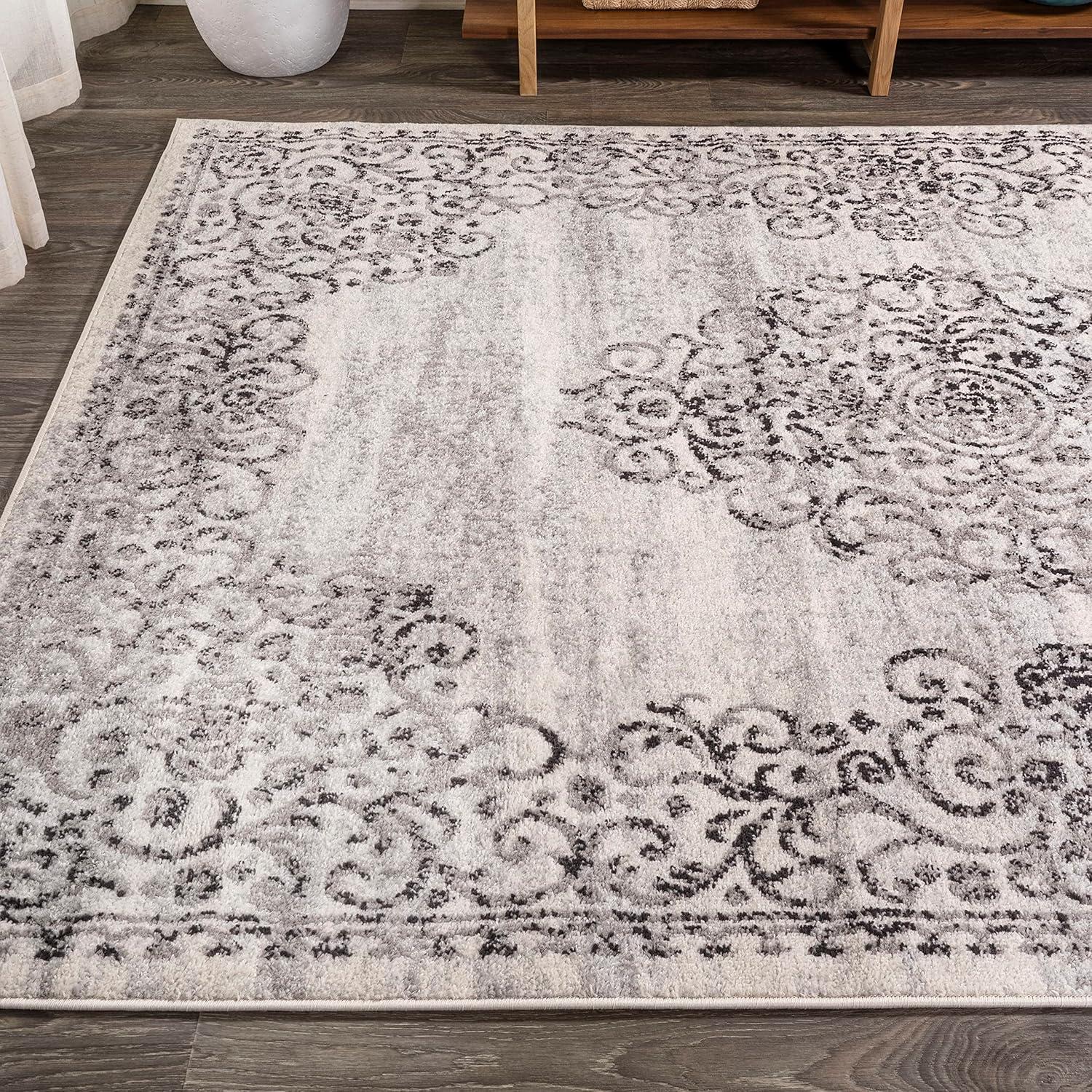 image:imageJONATHAN Y Minori Filigree Medallion Dark GrayCream Indoor Area Rug 3x5 Vintage Bohemian EasyCleaning for Living Room Bedroom Kitchen Pet Friendly NonShedding MDP206A3Dark GrayCream