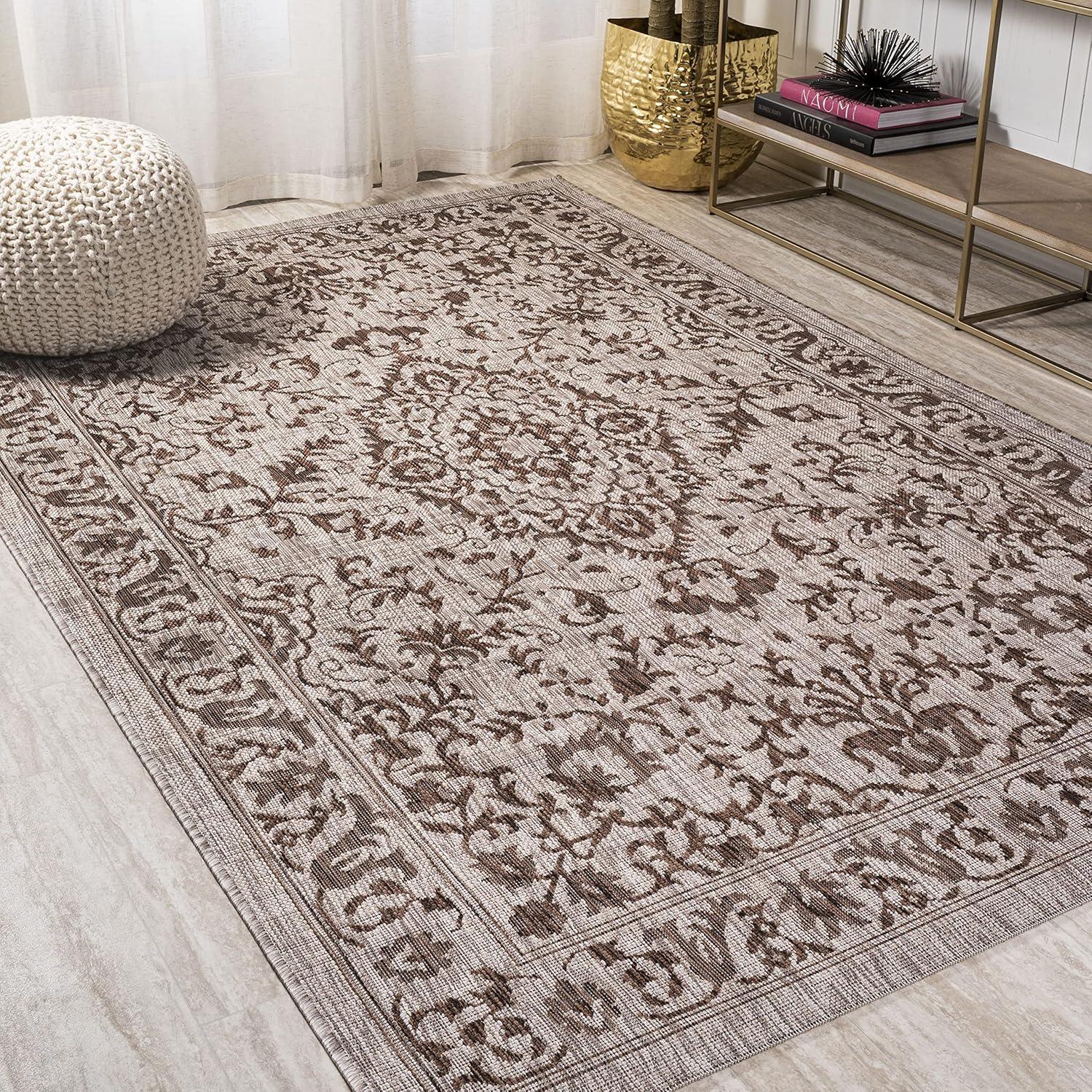 image:imageJONATHAN Y Ornate Medallion Indoor Outdoor Area Rug 3X5 BrownBeige Jerash for Backyard Patio Porch EasyCleaning High Traffic PetFriendly NonShedding SMB115A33 x 5 Rectangular