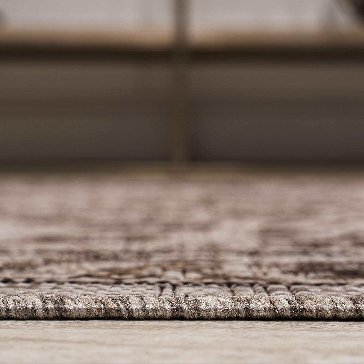 image:imageJONATHAN Y Ornate Medallion Indoor Outdoor Area Rug 3X5 BrownBeige Jerash for Backyard Patio Porch EasyCleaning High Traffic PetFriendly NonShedding SMB115A322 x 8 Runner