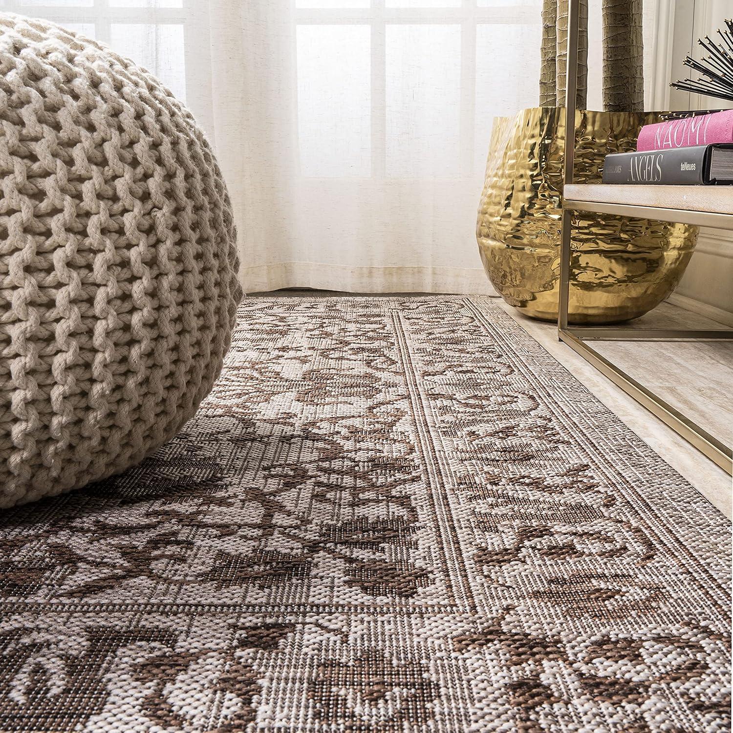 image:imageJONATHAN Y Ornate Medallion Indoor Outdoor Area Rug 3X5 BrownBeige Jerash for Backyard Patio Porch EasyCleaning High Traffic PetFriendly NonShedding SMB115A33 x 5 Rectangular