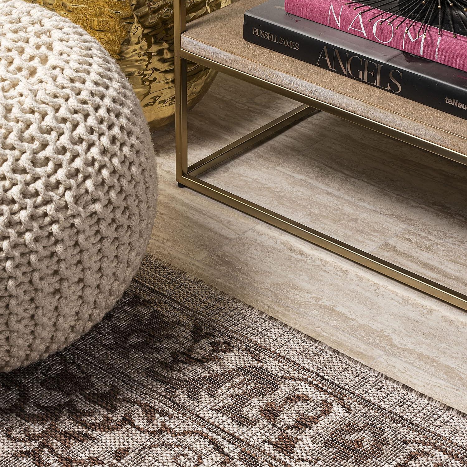 image:imageJONATHAN Y Ornate Medallion Indoor Outdoor Area Rug 3X5 BrownBeige Jerash for Backyard Patio Porch EasyCleaning High Traffic PetFriendly NonShedding SMB115A322 x 10 Runner