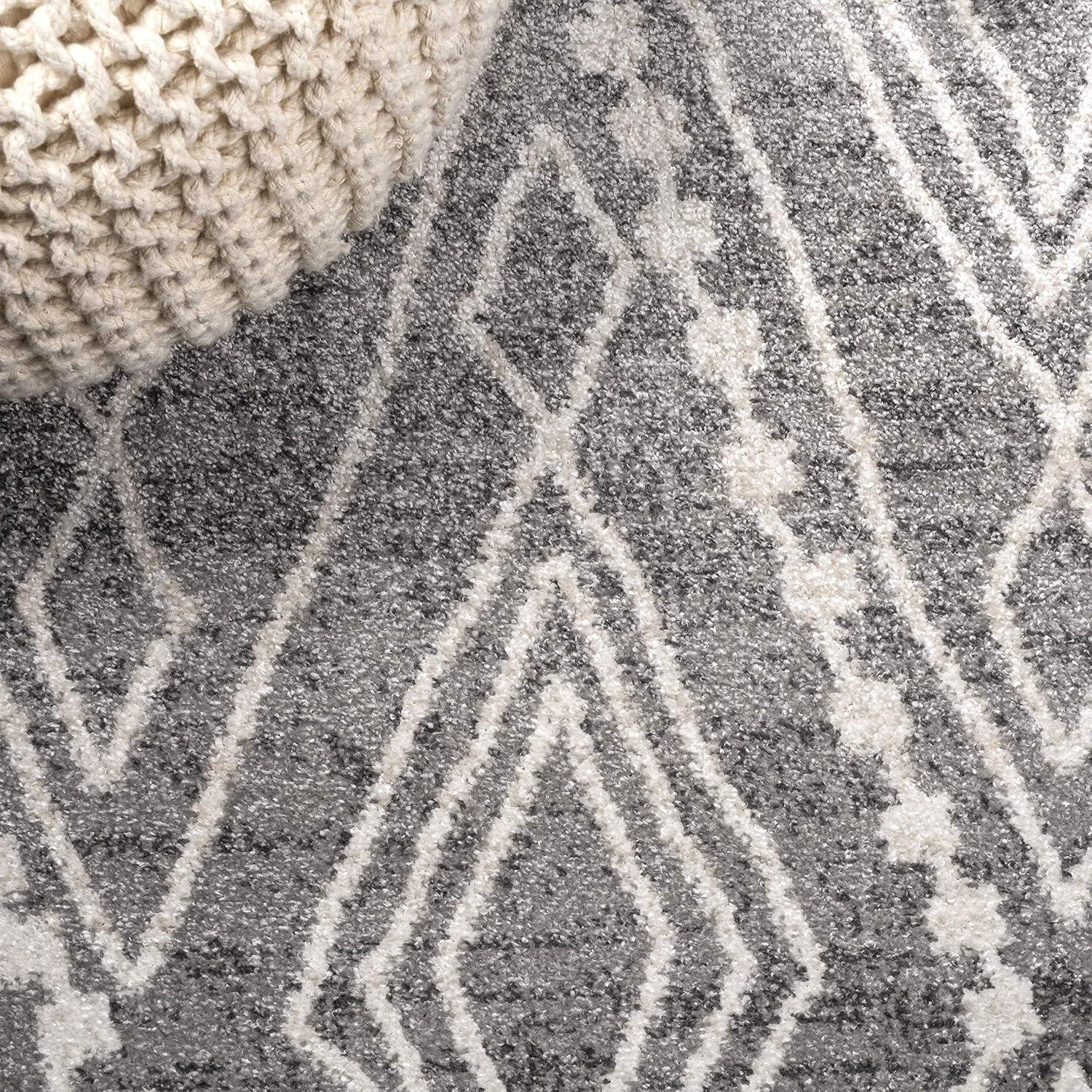 image:imageJONATHAN Y Rih Moroccan Style Diamond IvoryGray Indoor Area Rug 8x10 Bohemian Casual EasyCleaning for Living Room Bedroom Kitchen Pet Friendly NonShedding MOH306A8GrayIvory