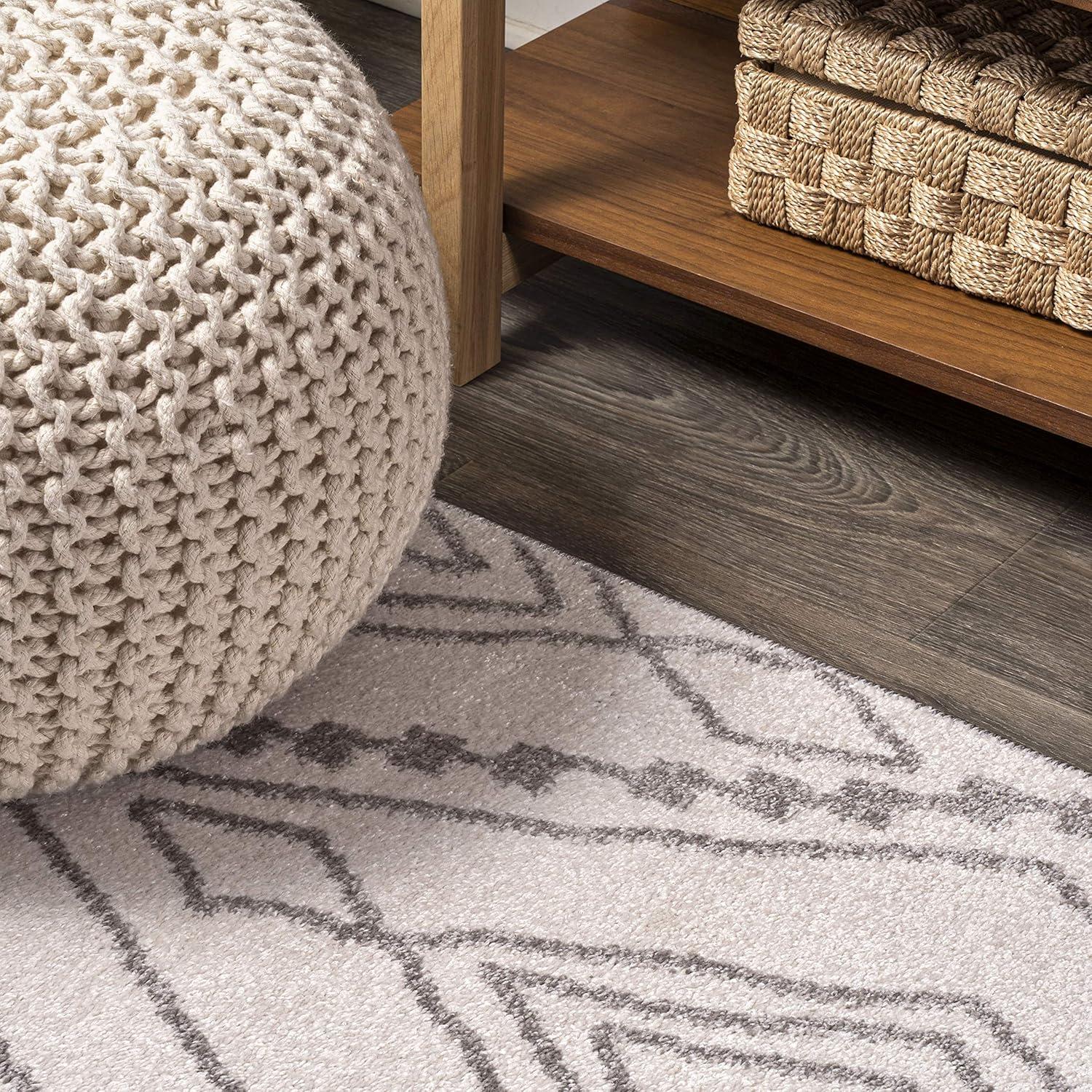 image:imageJONATHAN Y Rih Moroccan Style Diamond IvoryGray Indoor Area Rug 8x10 Bohemian Casual EasyCleaning for Living Room Bedroom Kitchen Pet Friendly NonShedding MOH306A8IvoryGray