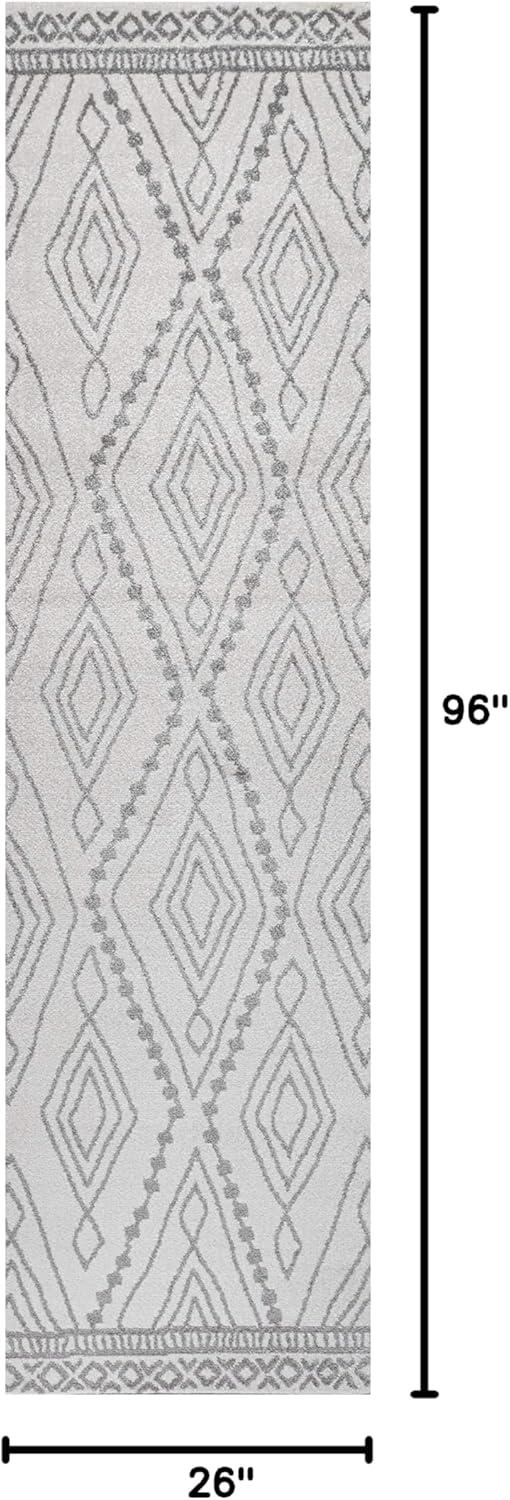 image:imageJONATHAN Y Rih Moroccan Style Diamond IvoryGray Indoor Area Rug 8x10 Bohemian Casual EasyCleaning for Living Room Bedroom Kitchen Pet Friendly NonShedding MOH306A8IvoryGray
