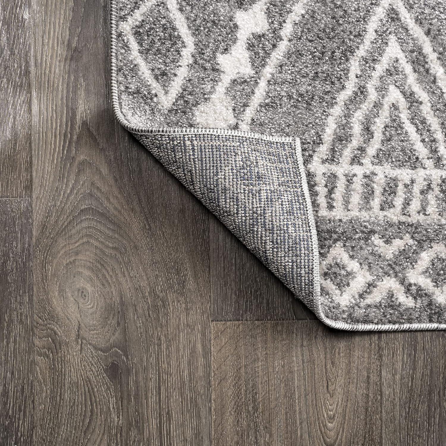 image:imageJONATHAN Y Rih Moroccan Style Diamond IvoryGray Indoor Area Rug 8x10 Bohemian Casual EasyCleaning for Living Room Bedroom Kitchen Pet Friendly NonShedding MOH306A8GrayIvory