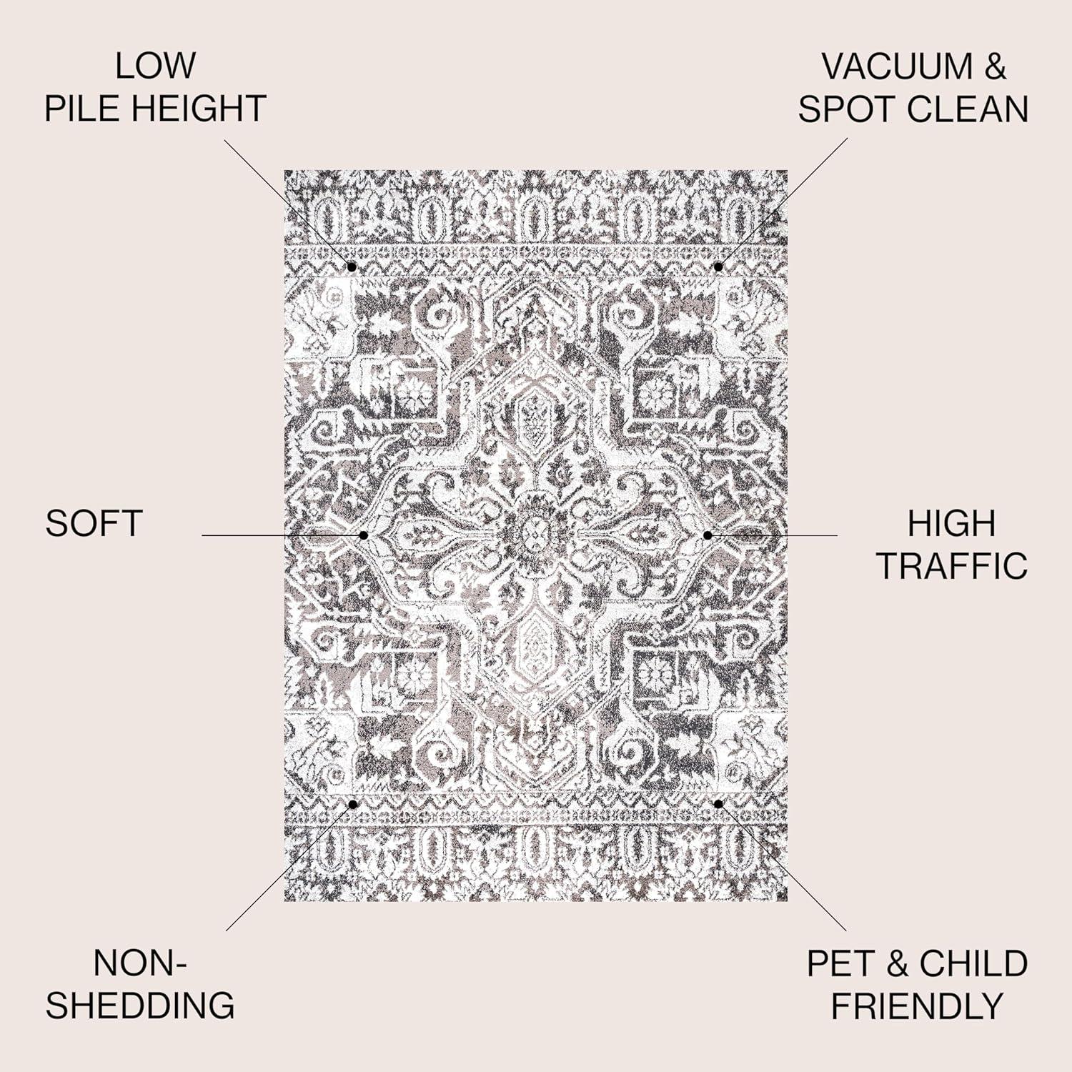 image:imageJONATHAN Y Scala Grand Medallion Ornate BrownIvory Indoor Area Rug 3x5 Bohemian Vintage EasyCleaning for Living Room Bedroom Kitchen Pet Friendly NonShedding MDP500A35 x 8 Rectangular