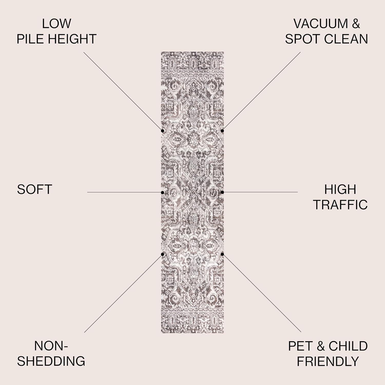 image:imageJONATHAN Y Scala Grand Medallion Ornate BrownIvory Indoor Area Rug 3x5 Bohemian Vintage EasyCleaning for Living Room Bedroom Kitchen Pet Friendly NonShedding MDP500A32 x 10 Runner