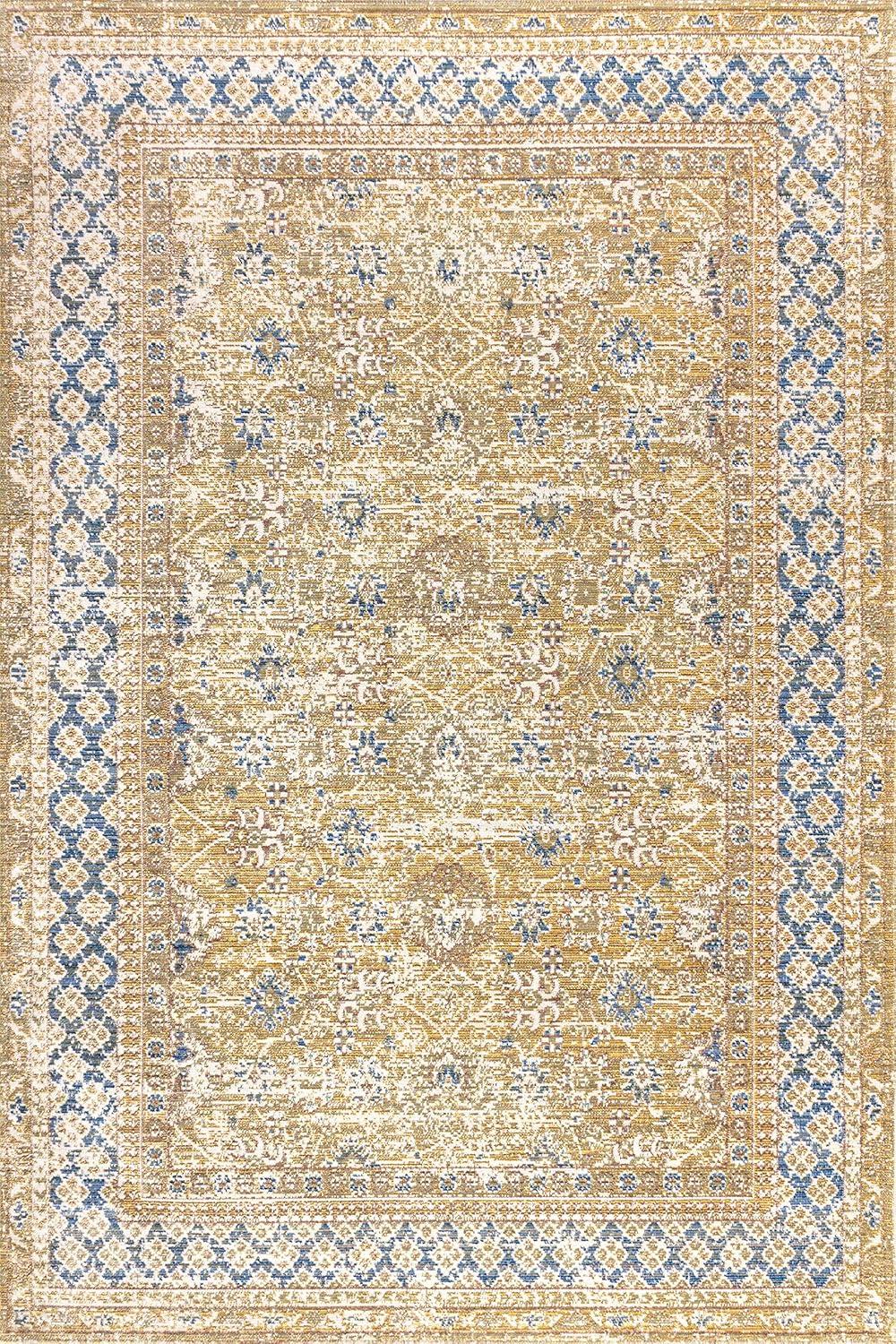 image:imageJONATHAN Y Stirling Argyle Light BlueIvory Indoor Area Rug 3x5 English Country Traditional EasyCleaning for Living Room Bedroom Kitchen Pet Friendly NonShedding SBC301C3Blue gold