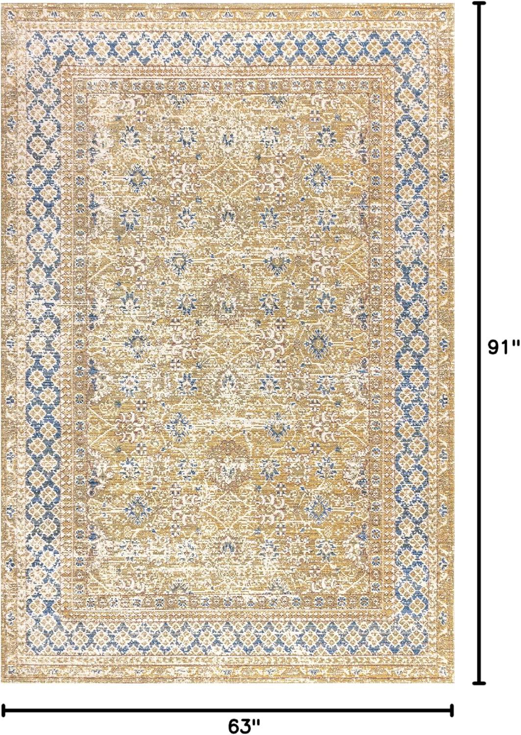 image:imageJONATHAN Y Stirling Argyle Light BlueIvory Indoor Area Rug 3x5 English Country Traditional EasyCleaning for Living Room Bedroom Kitchen Pet Friendly NonShedding SBC301C3Blue gold
