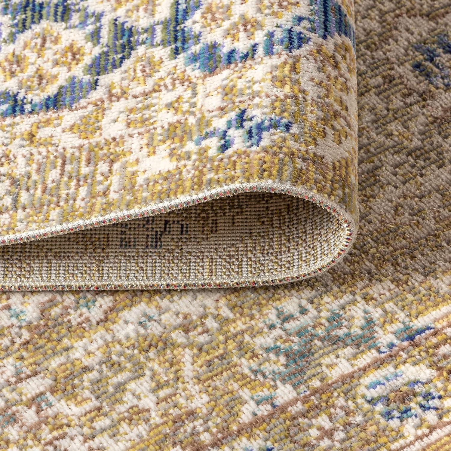 image:imageJONATHAN Y Stirling Argyle Light BlueIvory Indoor Area Rug 3x5 English Country Traditional EasyCleaning for Living Room Bedroom Kitchen Pet Friendly NonShedding SBC301C3Blue gold