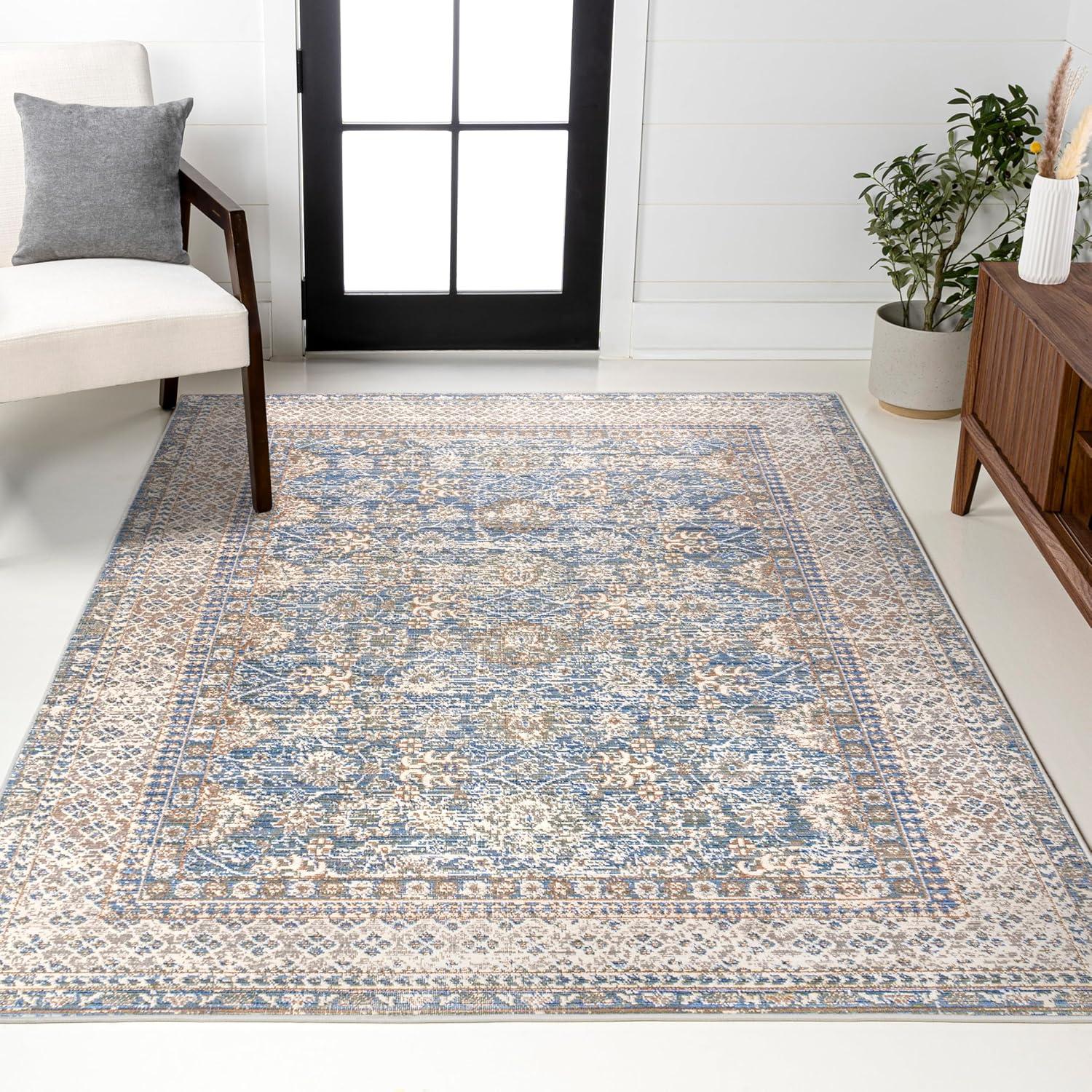image:imageJONATHAN Y Stirling Argyle Light BlueIvory Indoor Area Rug 3x5 English Country Traditional EasyCleaning for Living Room Bedroom Kitchen Pet Friendly NonShedding SBC301C3Indigo Blue