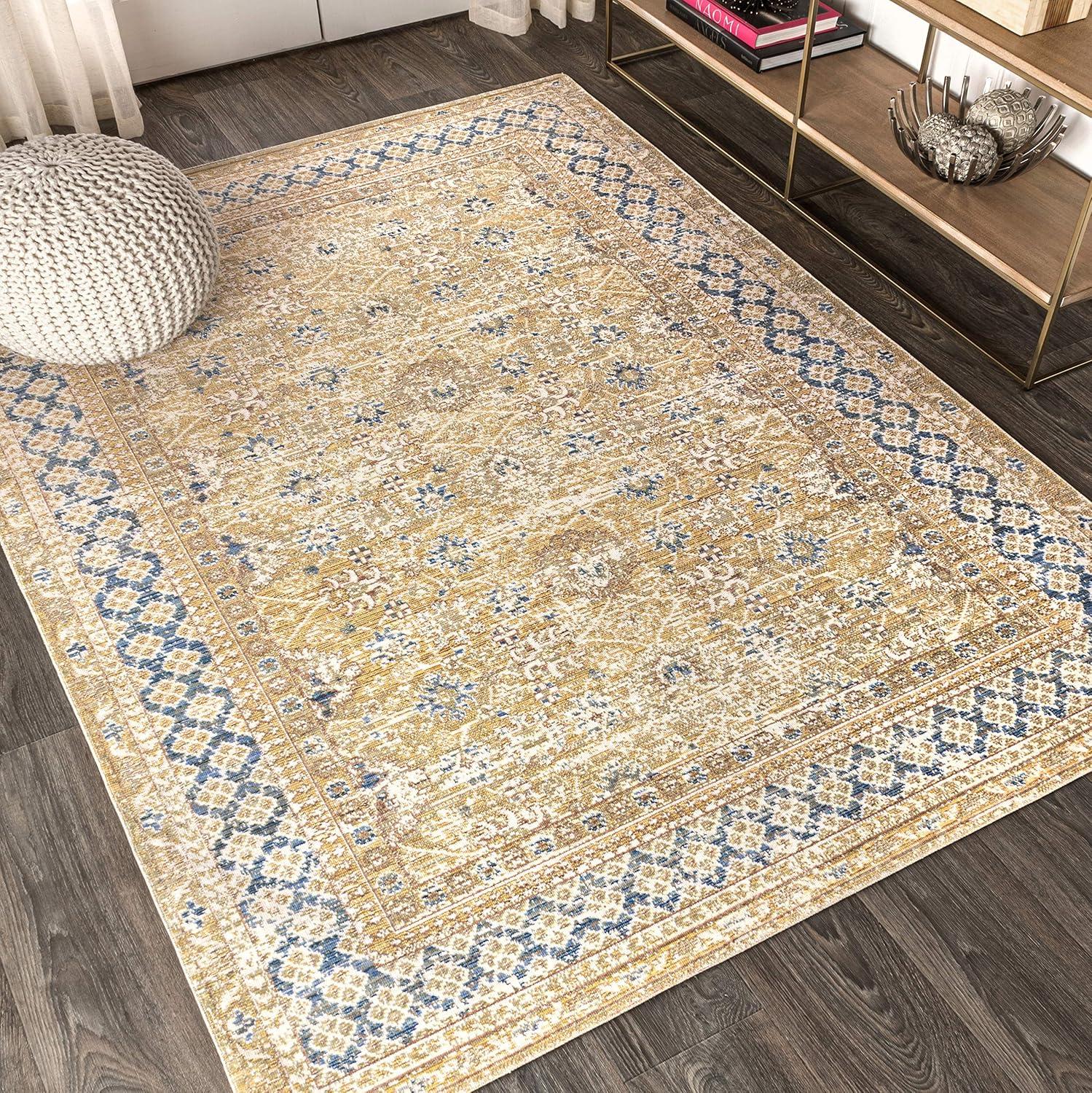 image:imageJONATHAN Y Stirling Argyle Light BlueIvory Indoor Area Rug 3x5 English Country Traditional EasyCleaning for Living Room Bedroom Kitchen Pet Friendly NonShedding SBC301C3Blue gold