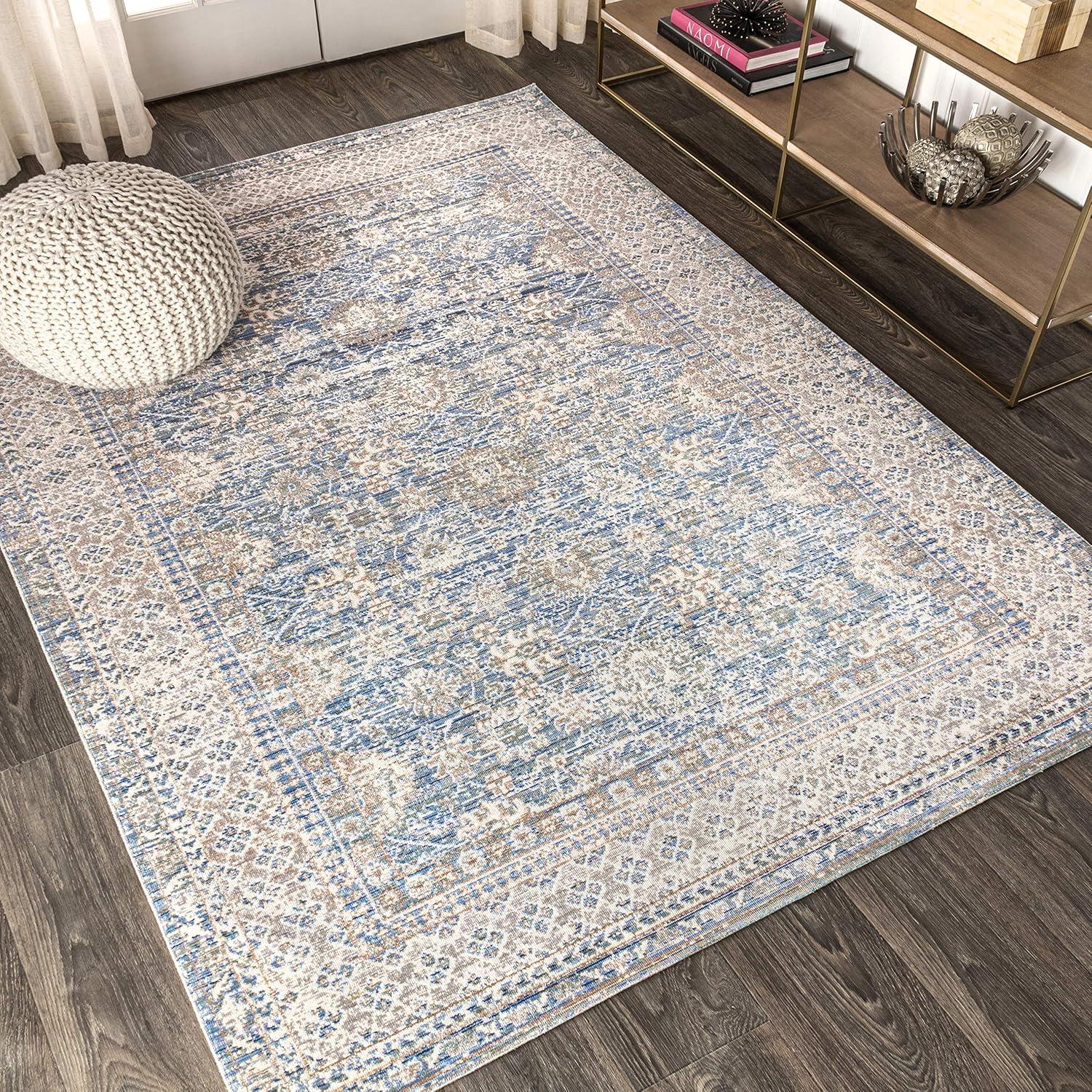 image:imageJONATHAN Y Stirling Argyle Light BlueIvory Indoor Area Rug 3x5 English Country Traditional EasyCleaning for Living Room Bedroom Kitchen Pet Friendly NonShedding SBC301C3Indigo Blue
