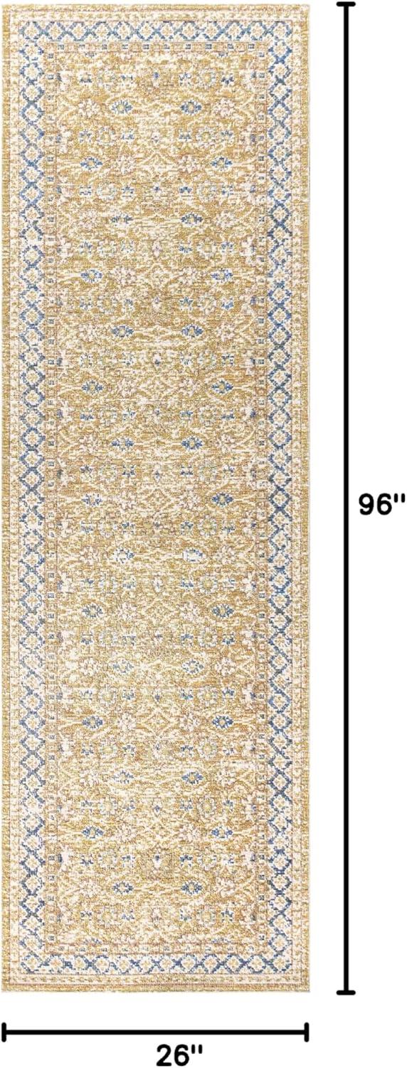 image:imageJONATHAN Y Stirling Argyle Light BlueIvory Indoor Area Rug 3x5 English Country Traditional EasyCleaning for Living Room Bedroom Kitchen Pet Friendly NonShedding SBC301C3Blue gold