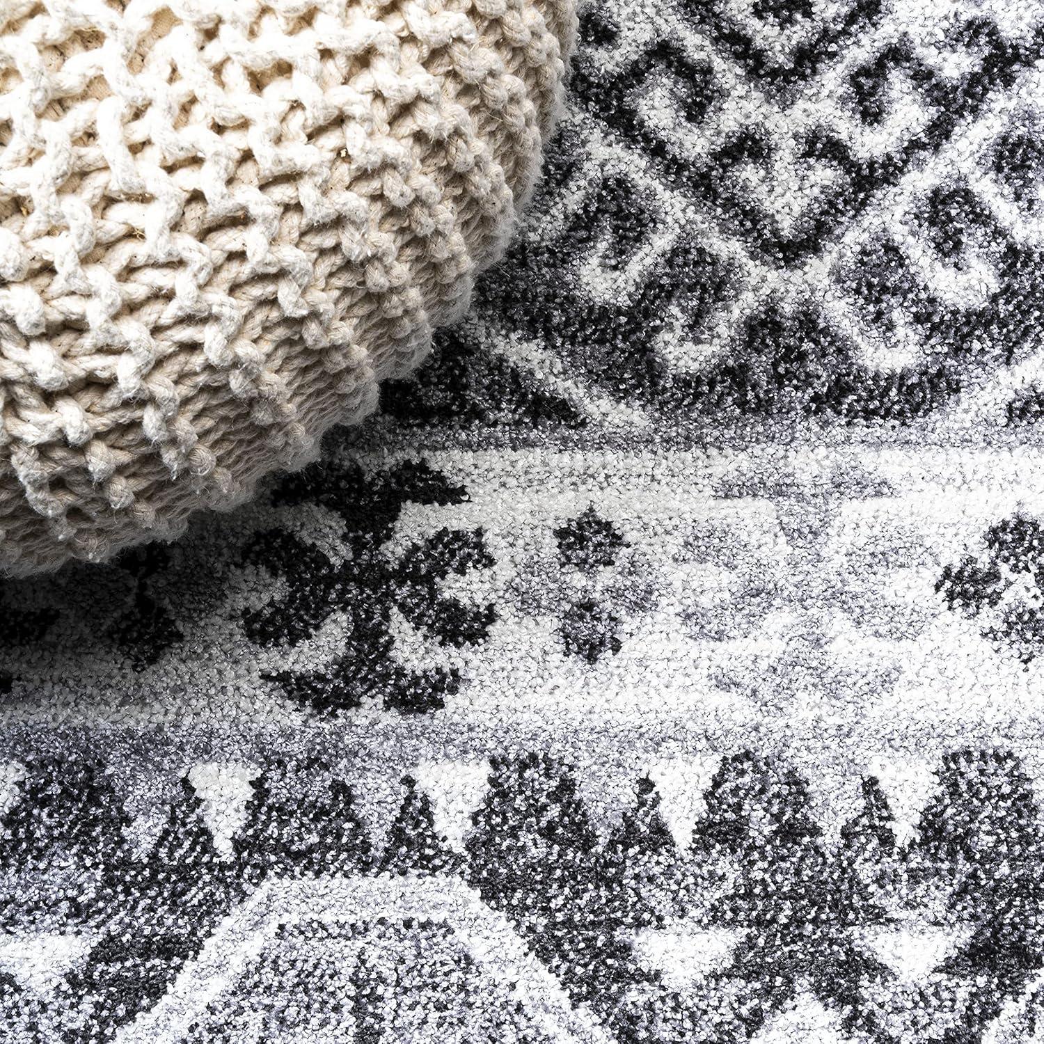image:imageJONATHAN Y Sura Kilim Geometric GrayAnthracite Runner Rug 2x8 Modern Bohemian Vintage EasyCleaning for Living Room Bedroom Kitchen Pet Friendly NonShedding MOH500A283 x 5 Rectangular