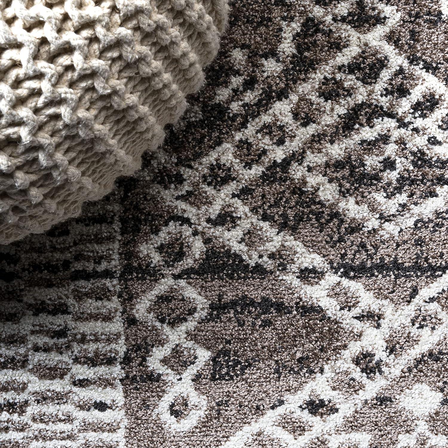 image:imageJONATHAN Y Tayri Tribal Geometric BrownIvory Runner Rug 2x8 Modern Bohemian Vintage EasyCleaning for Living Room Bedroom Kitchen Pet Friendly NonShedding MOH501A284 x 6 Rectangular