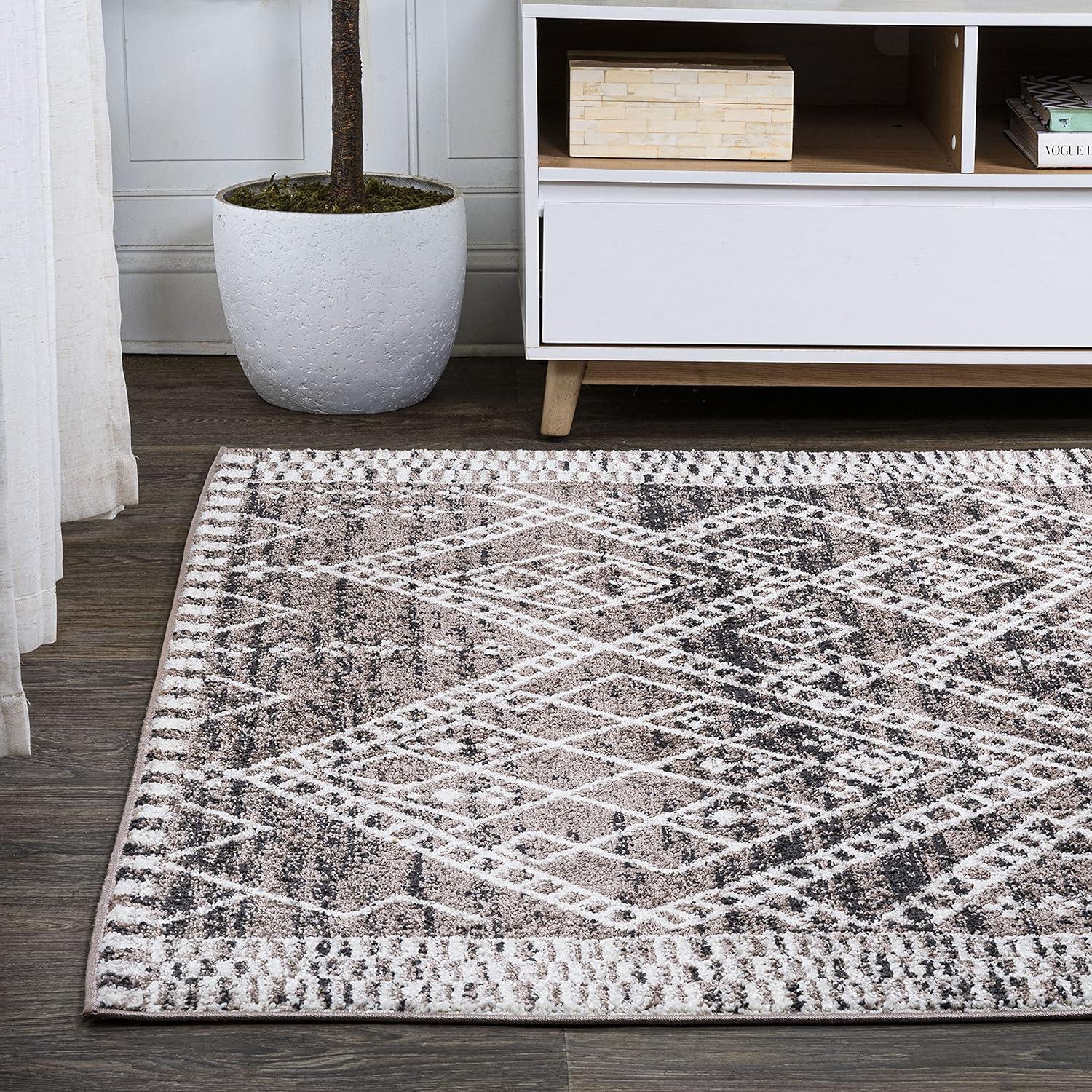 image:imageJONATHAN Y Tayri Tribal Geometric BrownIvory Runner Rug 2x8 Modern Bohemian Vintage EasyCleaning for Living Room Bedroom Kitchen Pet Friendly NonShedding MOH501A284 x 6 Rectangular