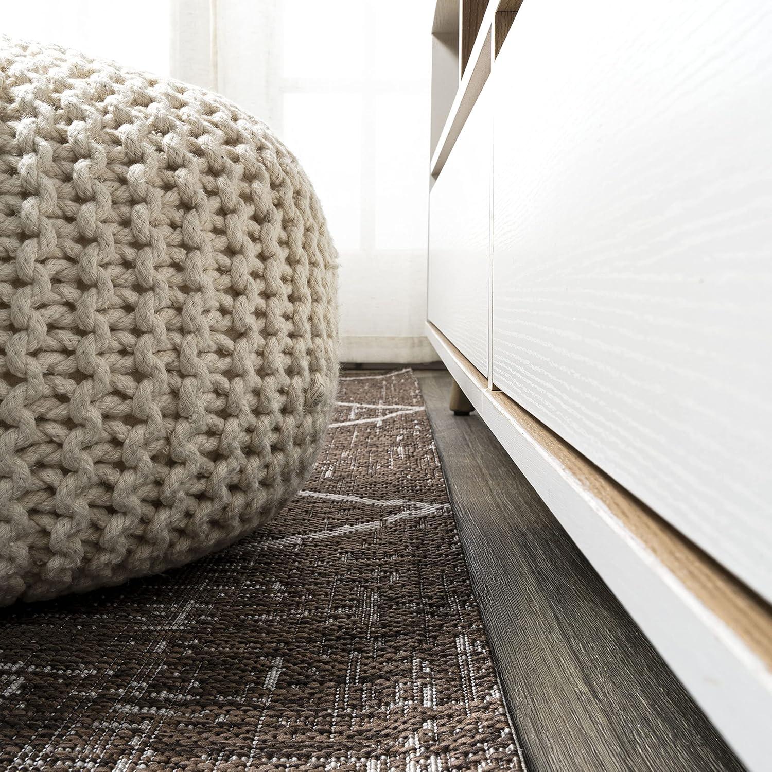 image:imageJONATHAN Y Tribal Diamond Trellis Indoor Outdoor Runner Rug 2X8 BeigeBrown Carwa for Backyard Patio Porch EasyCleaning High Traffic PetFriendly NonShedding SMB128A28BrownBeige