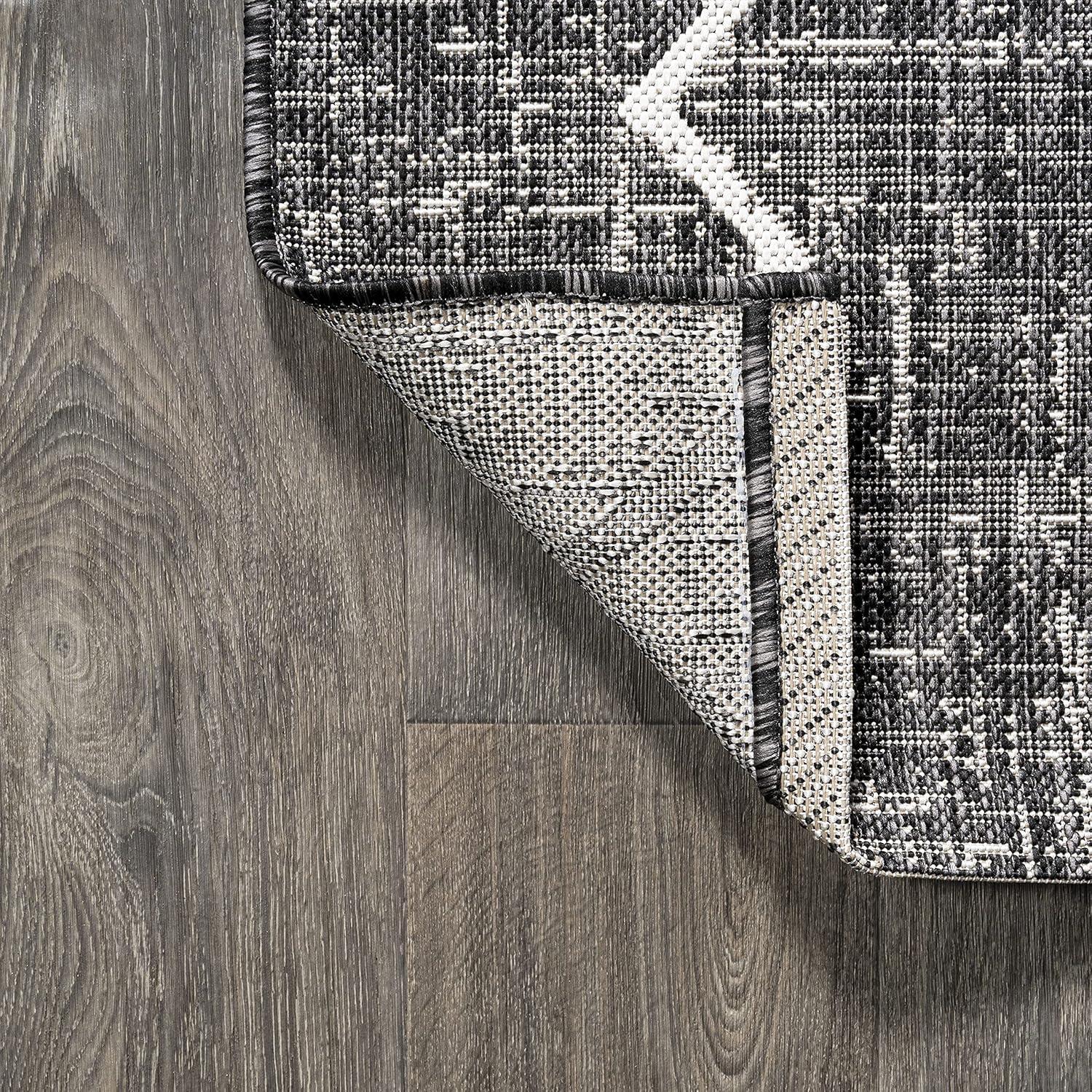 image:imageJONATHAN Y Tribal Diamond Trellis Indoor Outdoor Runner Rug 2X8 BeigeBrown Carwa for Backyard Patio Porch EasyCleaning High Traffic PetFriendly NonShedding SMB128A28BlackIvory