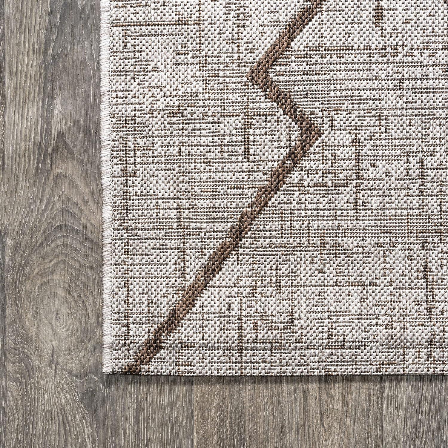 image:imageJONATHAN Y Tribal Diamond Trellis Indoor Outdoor Runner Rug 2X8 BeigeBrown Carwa for Backyard Patio Porch EasyCleaning High Traffic PetFriendly NonShedding SMB128A28BeigeBrown