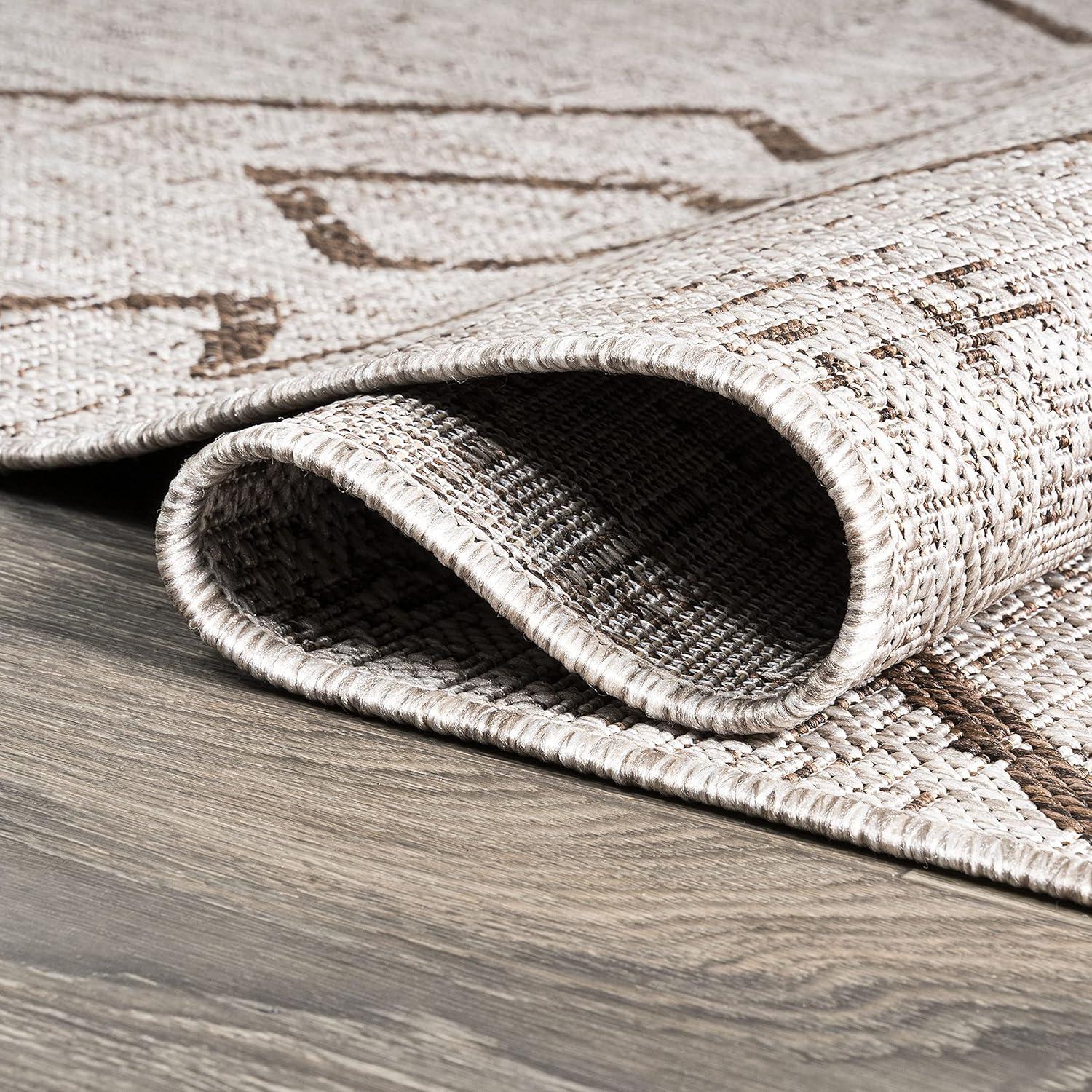 image:imageJONATHAN Y Tribal Diamond Trellis Indoor Outdoor Runner Rug 2X8 BeigeBrown Carwa for Backyard Patio Porch EasyCleaning High Traffic PetFriendly NonShedding SMB128A28BeigeBrown