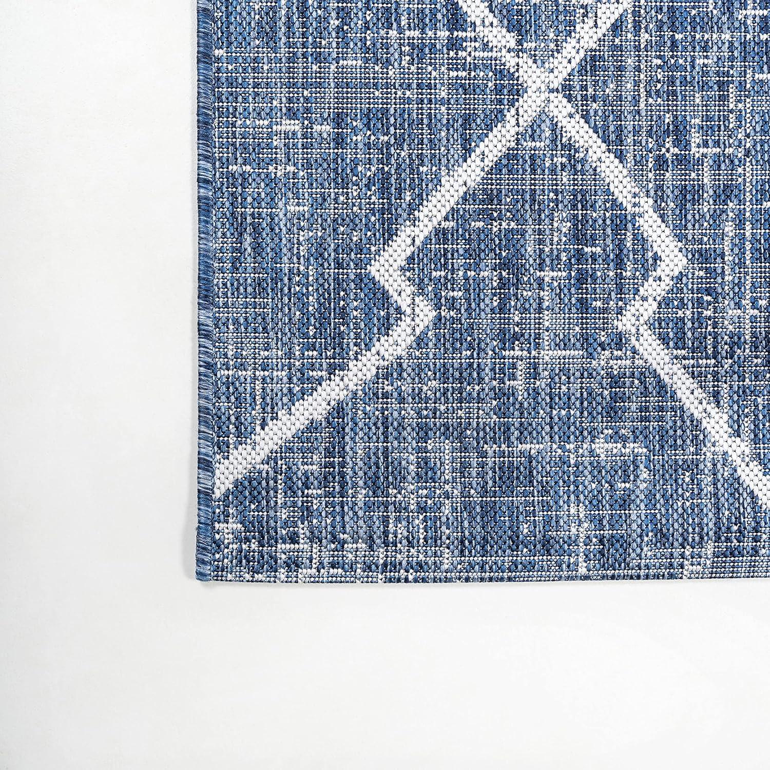 image:imageJONATHAN Y Tribal Diamond Trellis Indoor Outdoor Runner Rug 2X8 BeigeBrown Carwa for Backyard Patio Porch EasyCleaning High Traffic PetFriendly NonShedding SMB128A28BlueIvory