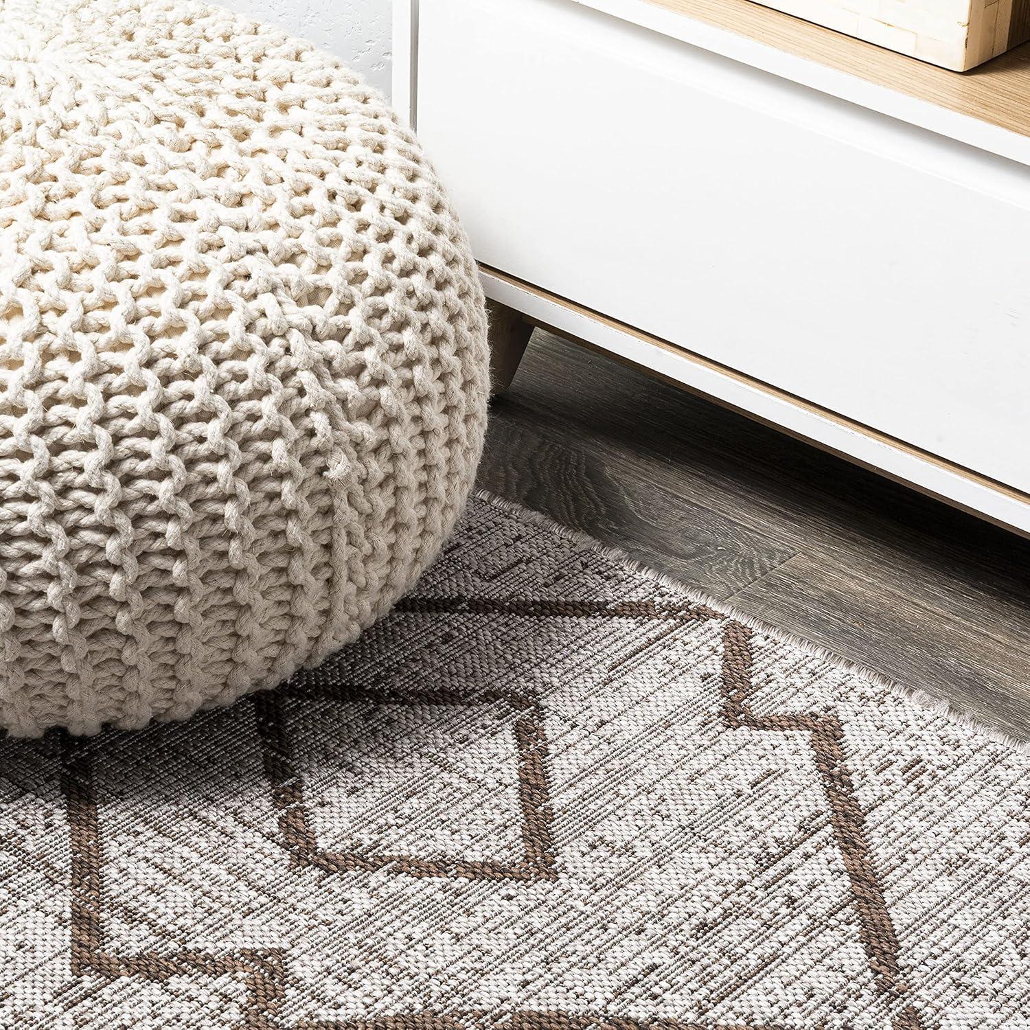 image:imageJONATHAN Y Tribal Diamond Trellis Indoor Outdoor Runner Rug 2X8 BeigeBrown Carwa for Backyard Patio Porch EasyCleaning High Traffic PetFriendly NonShedding SMB128A28BeigeBrown