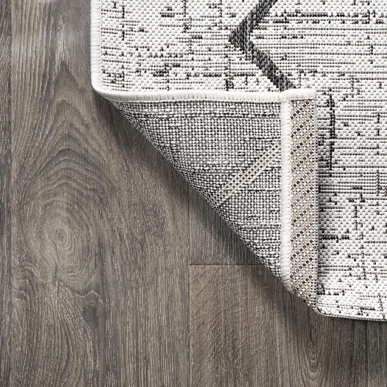 image:imageJONATHAN Y Tribal Diamond Trellis Indoor Outdoor Runner Rug 2X8 BeigeBrown Carwa for Backyard Patio Porch EasyCleaning High Traffic PetFriendly NonShedding SMB128A28IvoryBlack