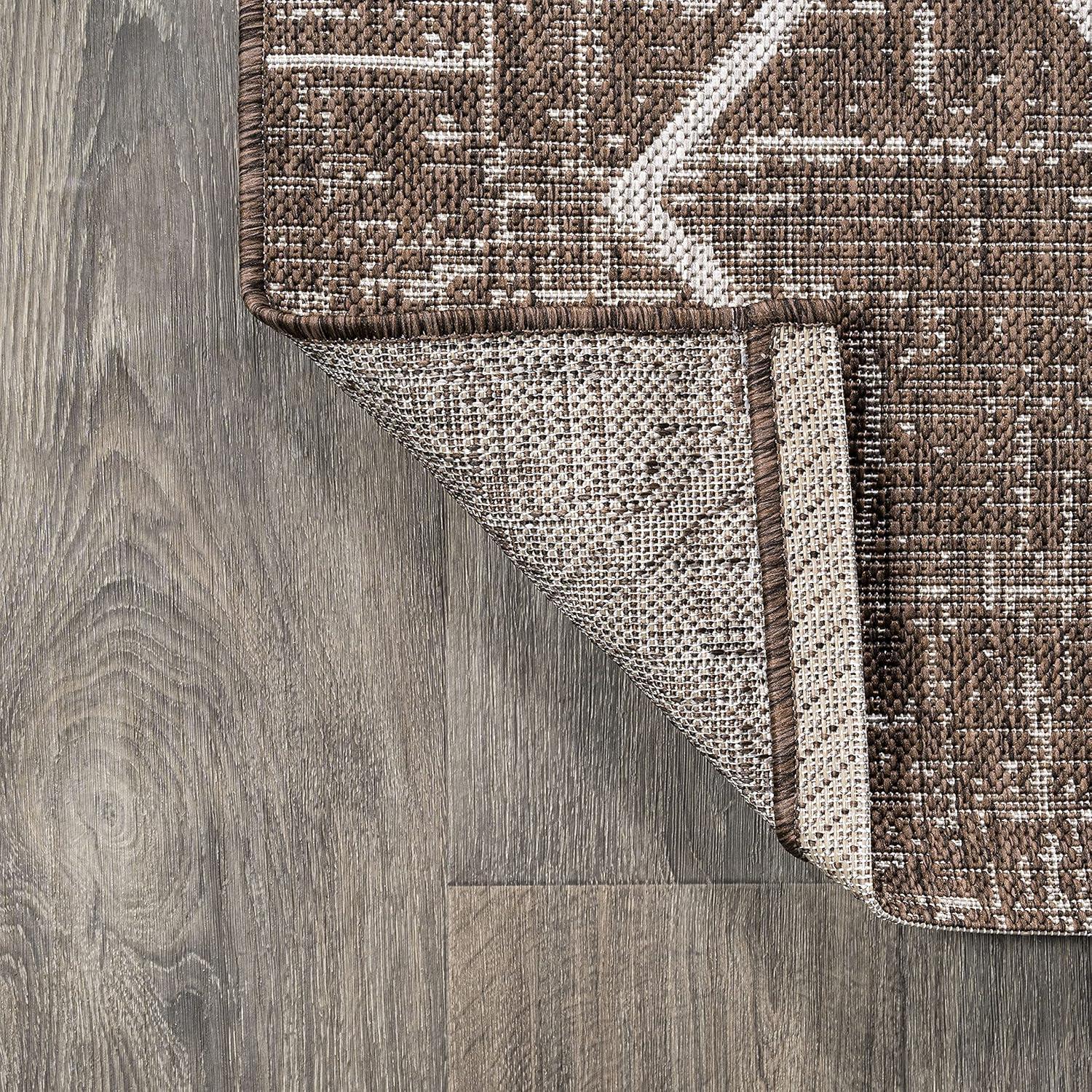 image:imageJONATHAN Y Tribal Diamond Trellis Indoor Outdoor Runner Rug 2X8 BeigeBrown Carwa for Backyard Patio Porch EasyCleaning High Traffic PetFriendly NonShedding SMB128A28BrownBeige